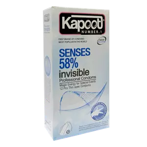 کاندوم senses 58% invisible 12 pcs کاپوت