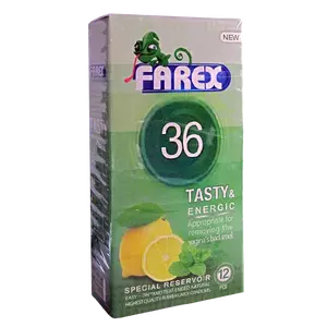 کاندوم شماره 36 tasty & energic 12 pcs  فارکس