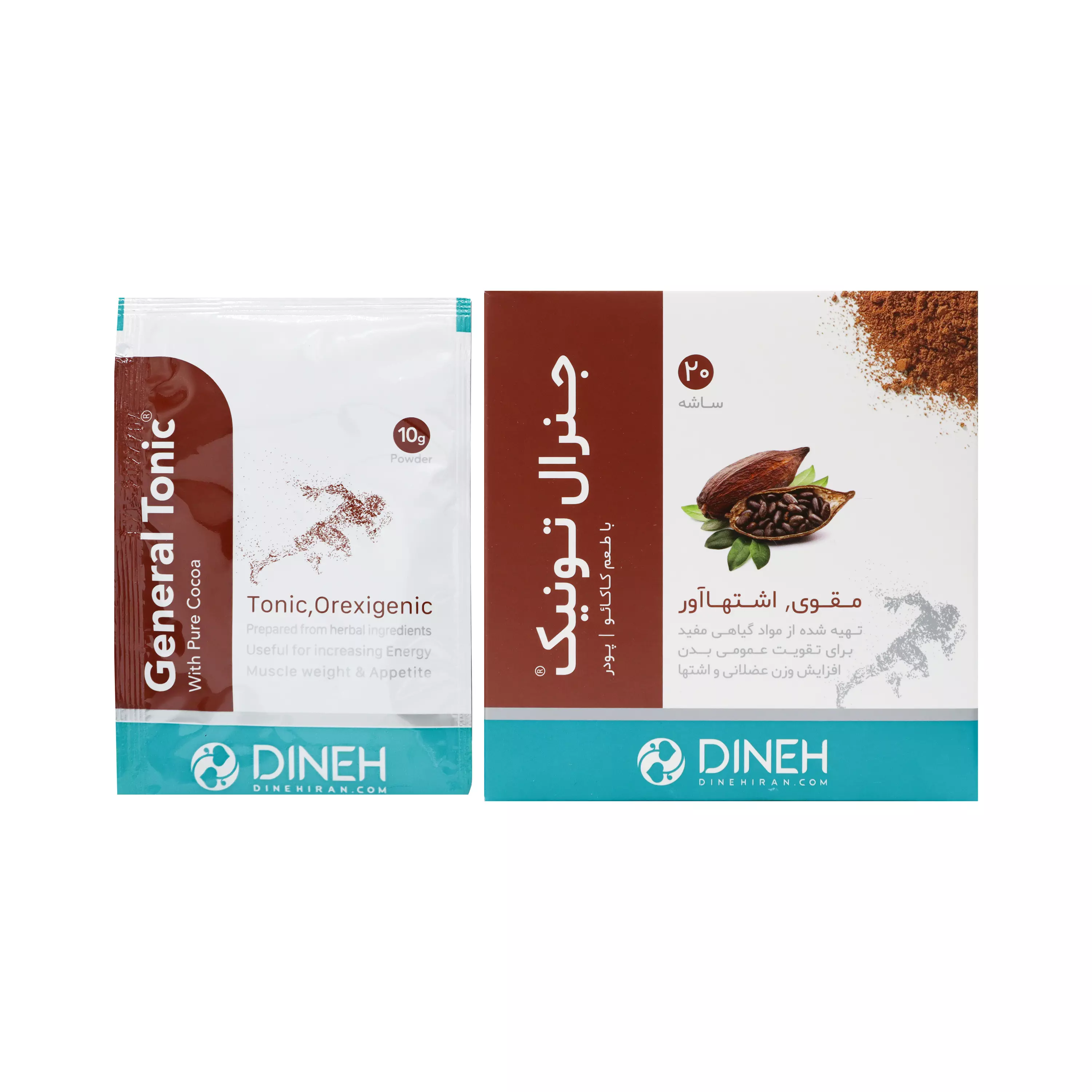 پودر جنرال تونیک با طعم کاکائویی 20 ساشه ای دینه
