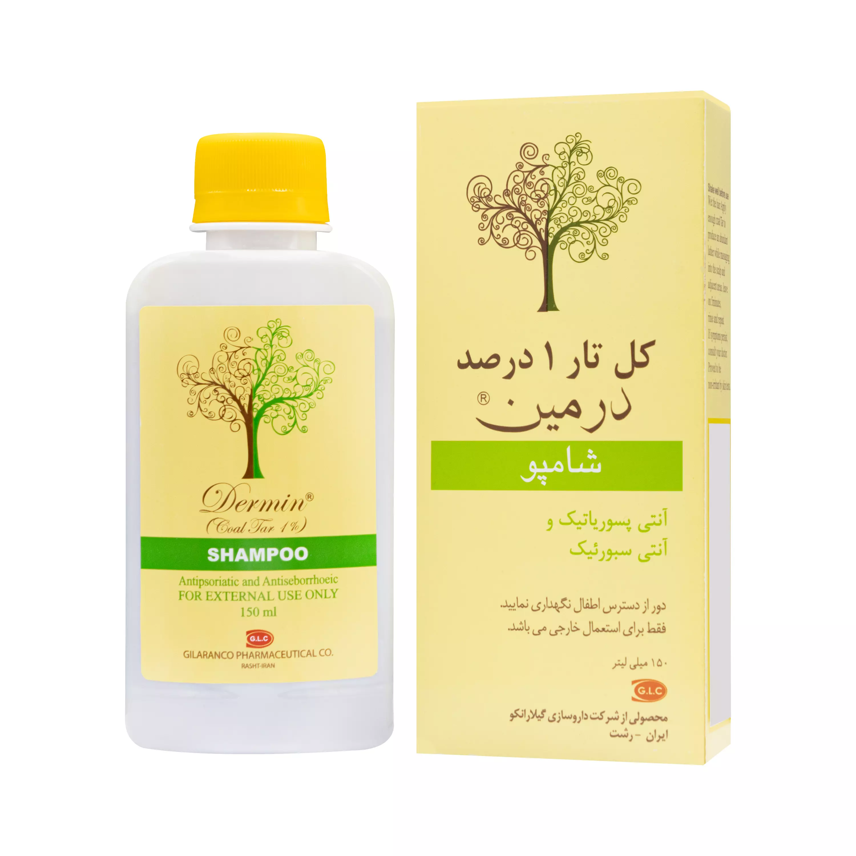 شامپو کل تار 1 درصد درمین 150 میلی لیتر گیلارانکو