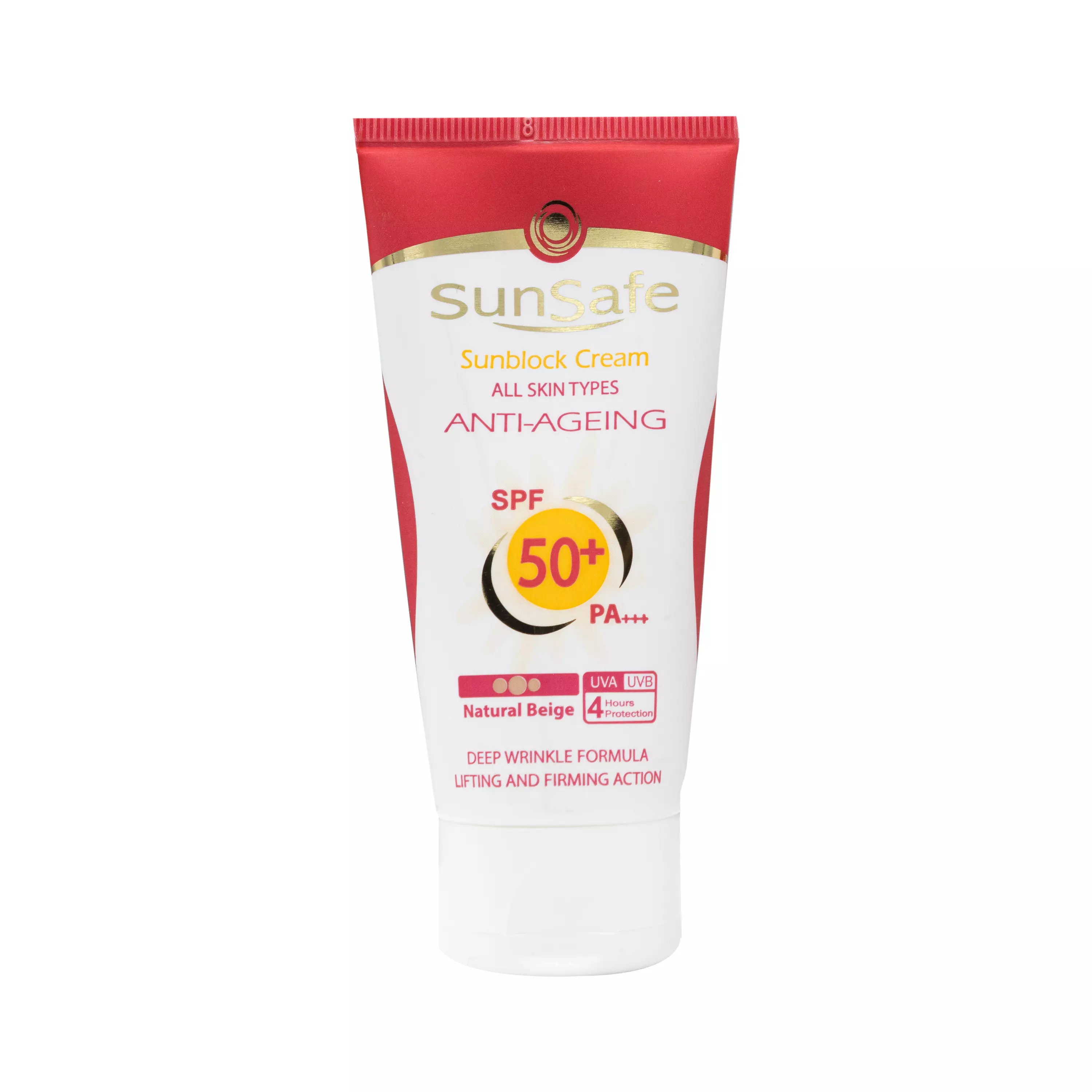 کرم ضد آفتاب ضد چروک SPF50 بژ طبیعی سان سیف
