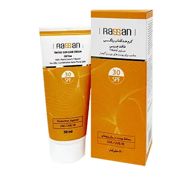 کرم ضدآفتاب 30 رنگی حاوی Trikenol فاقد چربی 50 میلی لیتر راسن