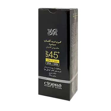 کرم ضد آفتاب SPF45 مخصوص آقایان بدون رنگ فاقد چربی سینره