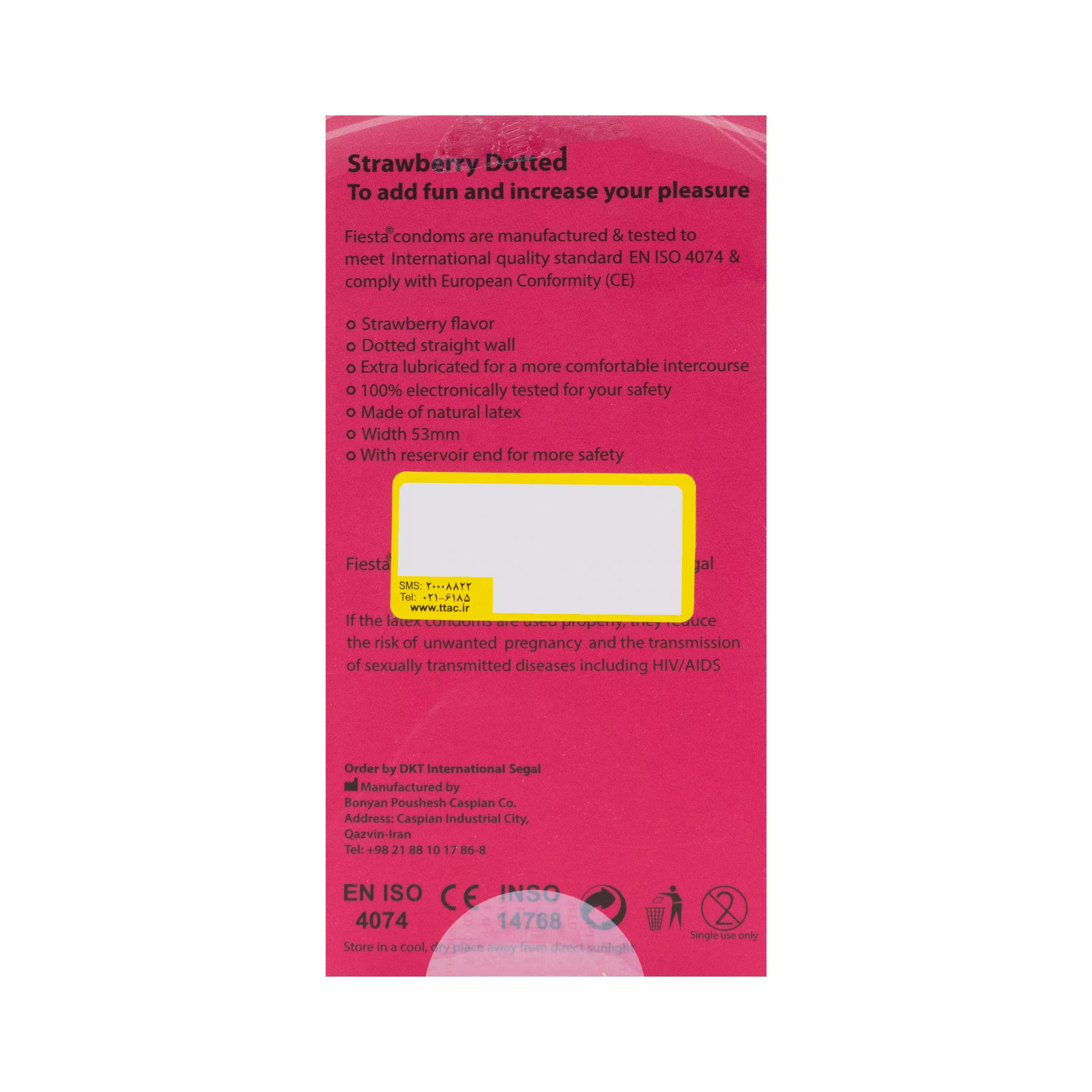 کاندوم Strawberry Dotted 12 pcs فیستا