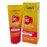 کرم ضد آفتاب SPF90 ضد چروک پوست معمولی و خشک رنگی بژ هلویی 50 گرم آردن