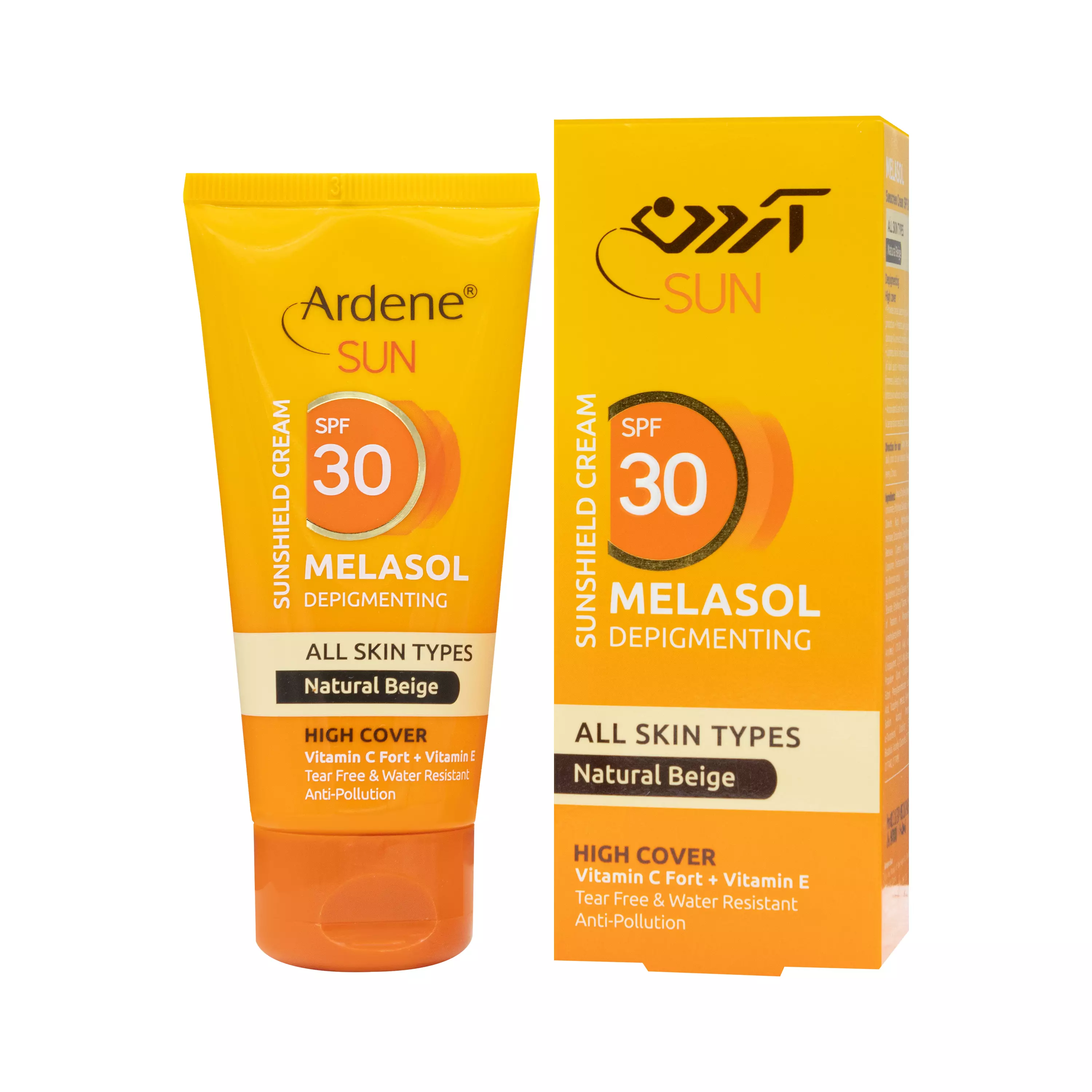 کرم ضد آفتاب SPF30 ضد لک انواع پوست رنگی بژ طبیعی آردن سان