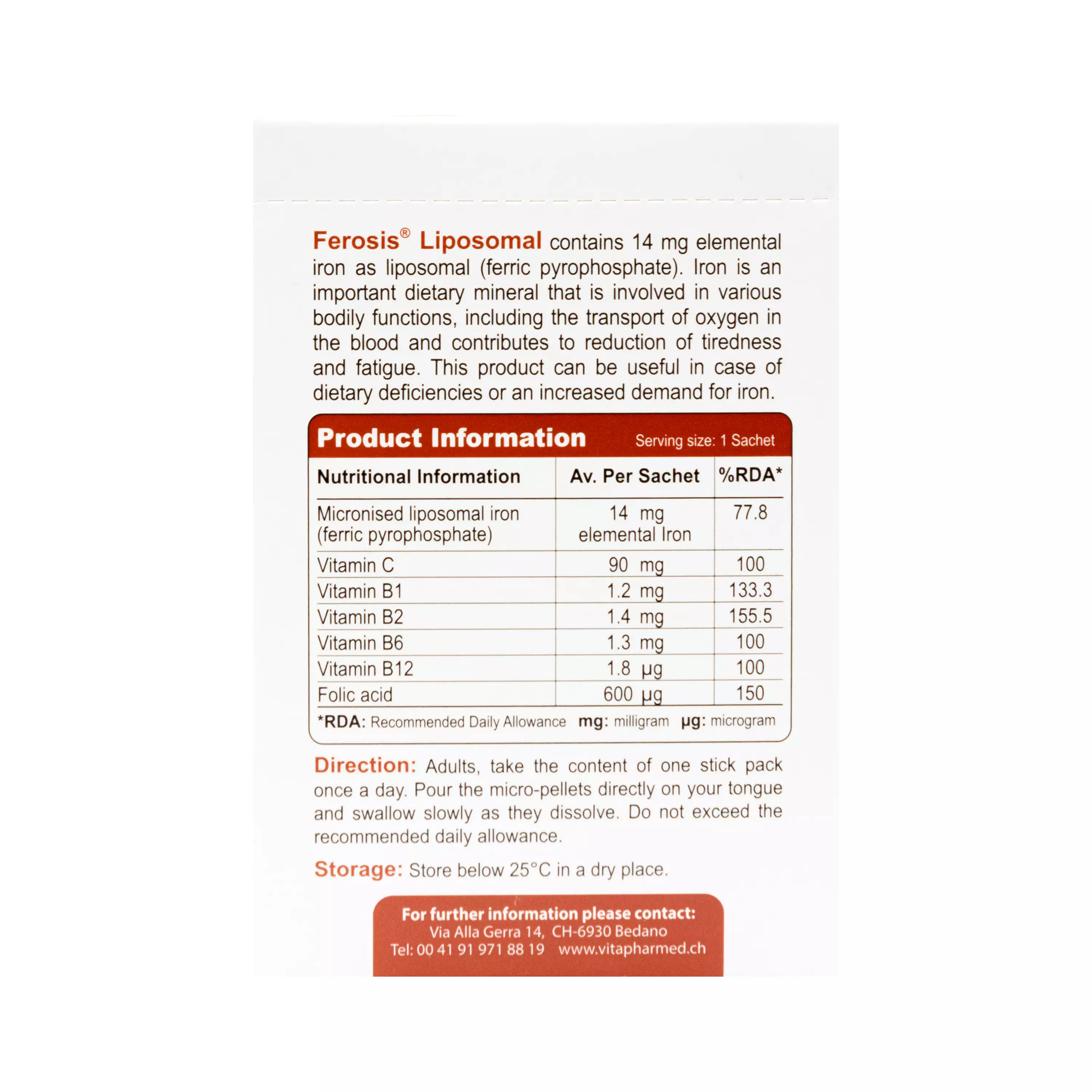 ساشه لیپوزومال فروسیس 15 عددی ویواتیون ویتا فارمد