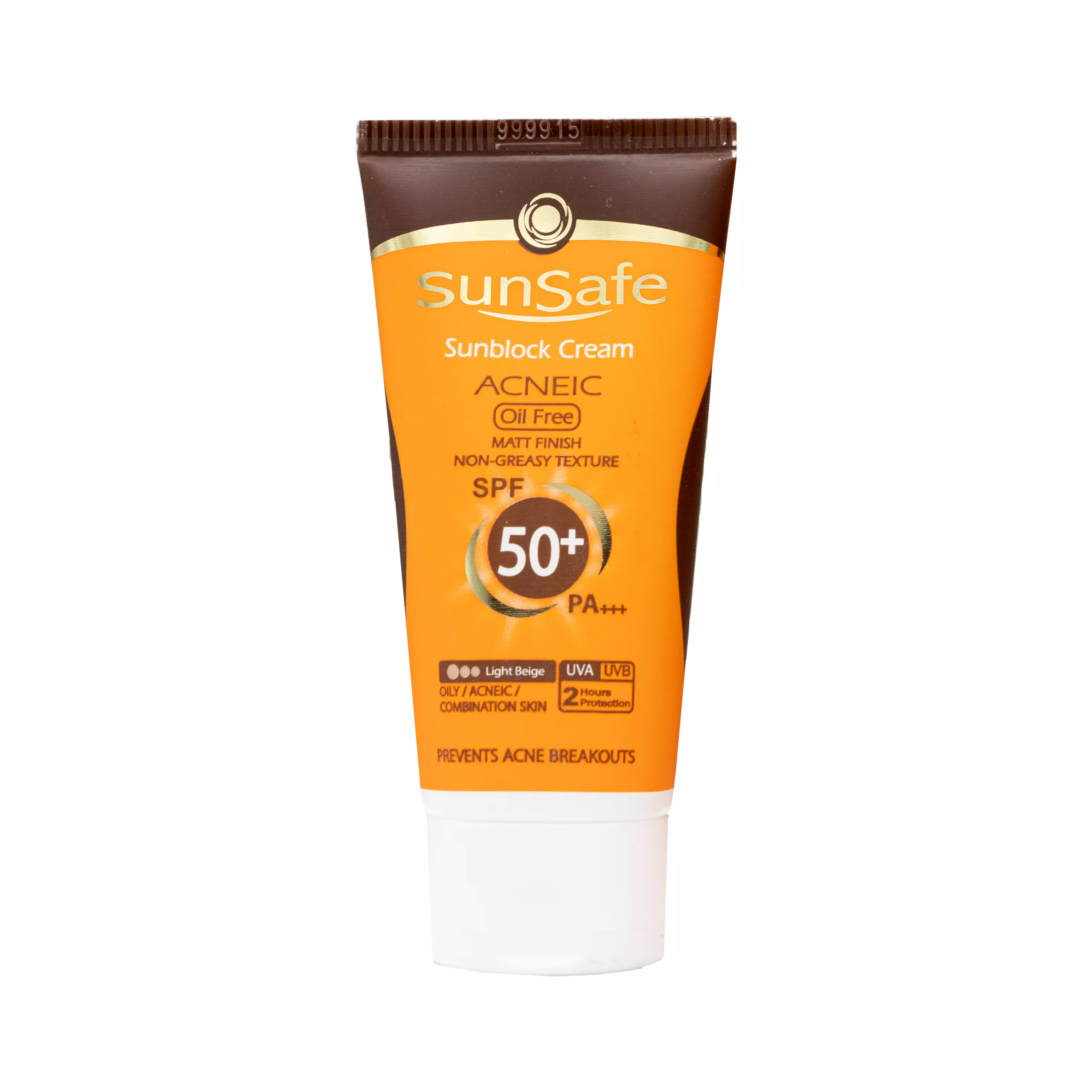 کرم ضد آفتاب SPF50 فاقد چربی پودری بژ روشن سان سیف