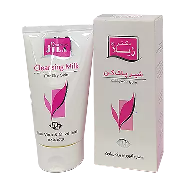 شیرپاک کن حاوی آلوئه ورا و زیتون مخصوص پوست خشک 150 گرمی دکتر ژیلا