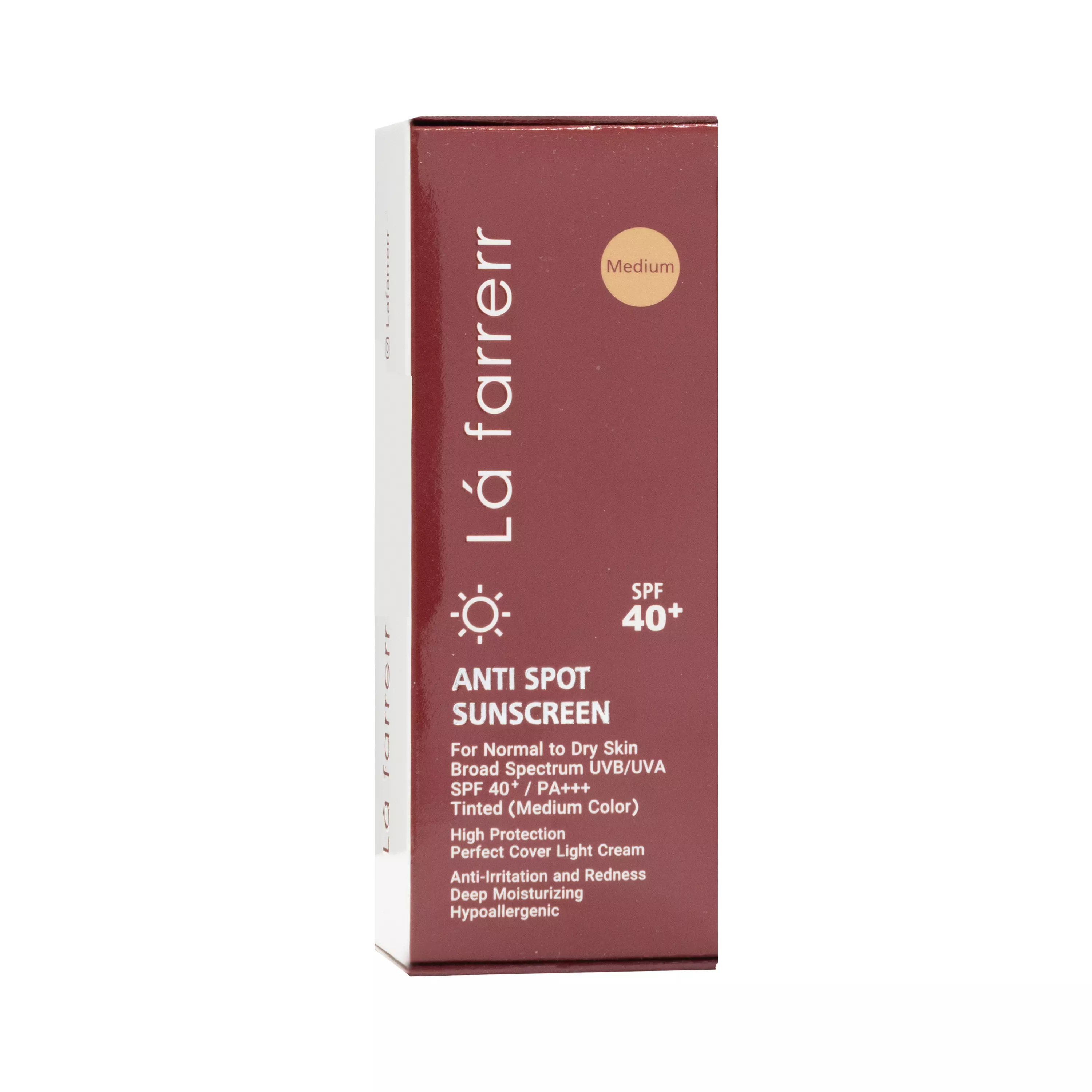 کرم ضد آفتاب و ضدلک SPF40 پوست خشک و معمولی رنگ متوسط 40 میلی لیتر لافارر
