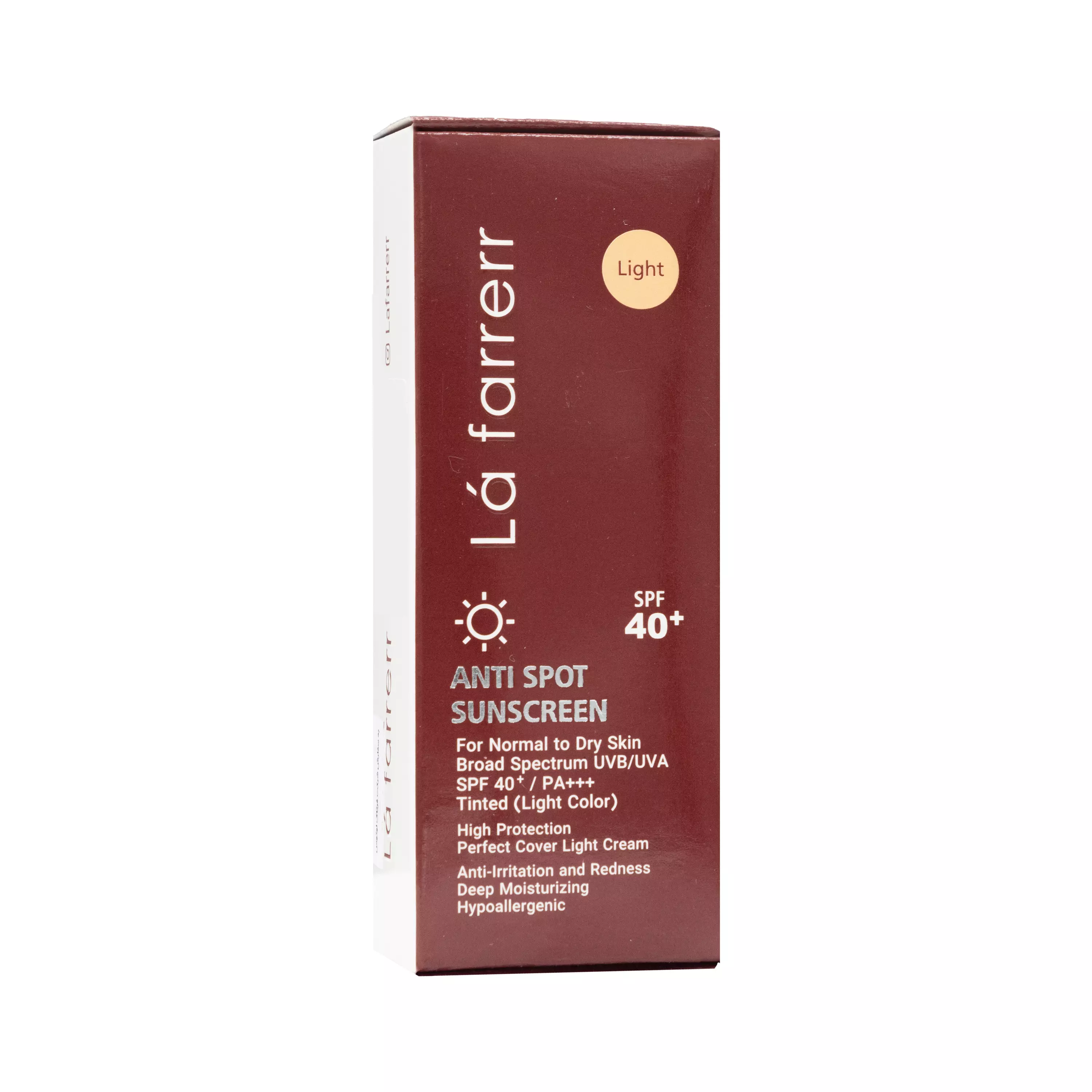 کرم ضد آفتاب و ضدلک SPF40 پوست خشک و معمولی رنگ روشن 40 میلی لیتر لافارر