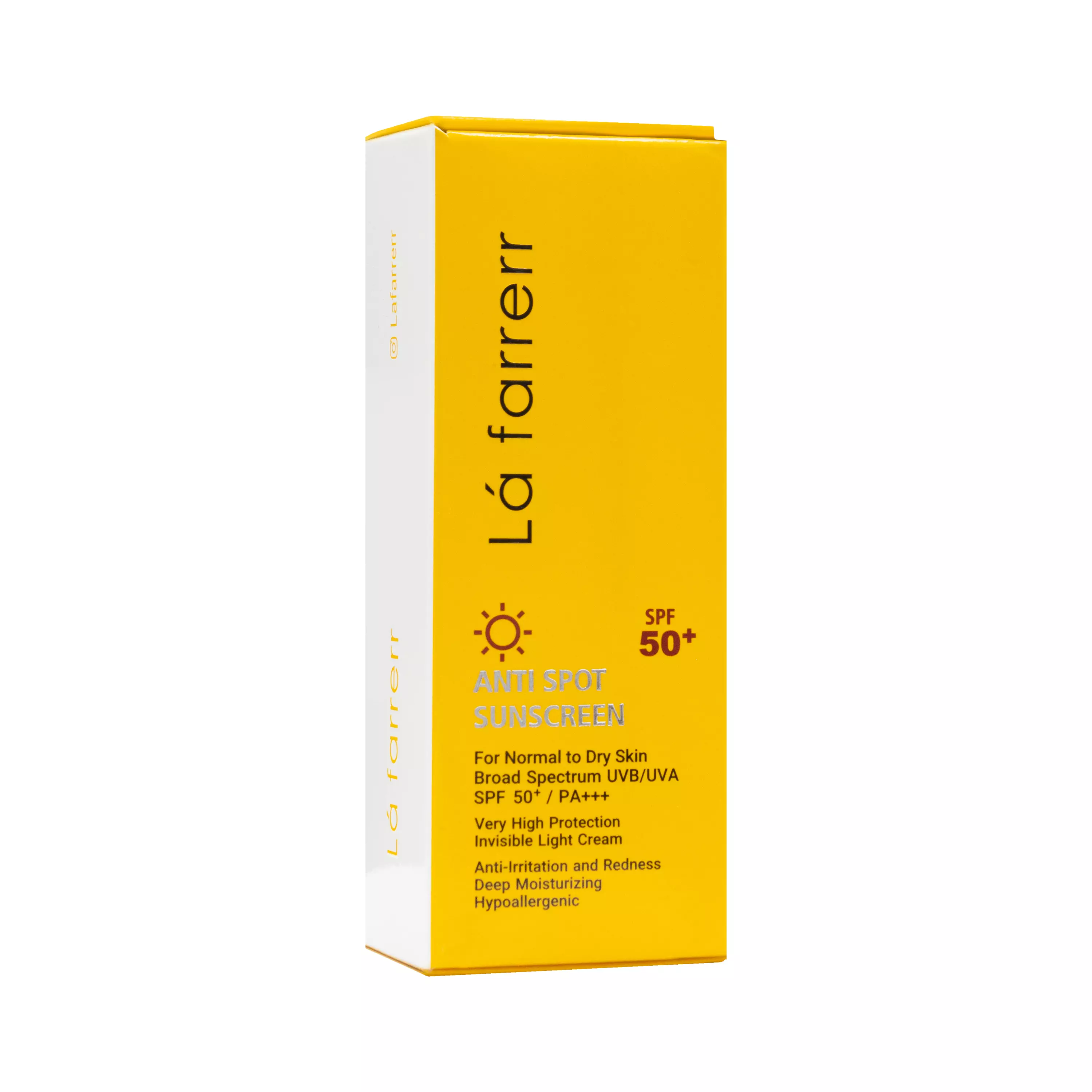 کرم ضد آفتاب و ضد لک SPF50 پوست خشک و معمولی بی رنگ 40 میلی لیتر لافارر