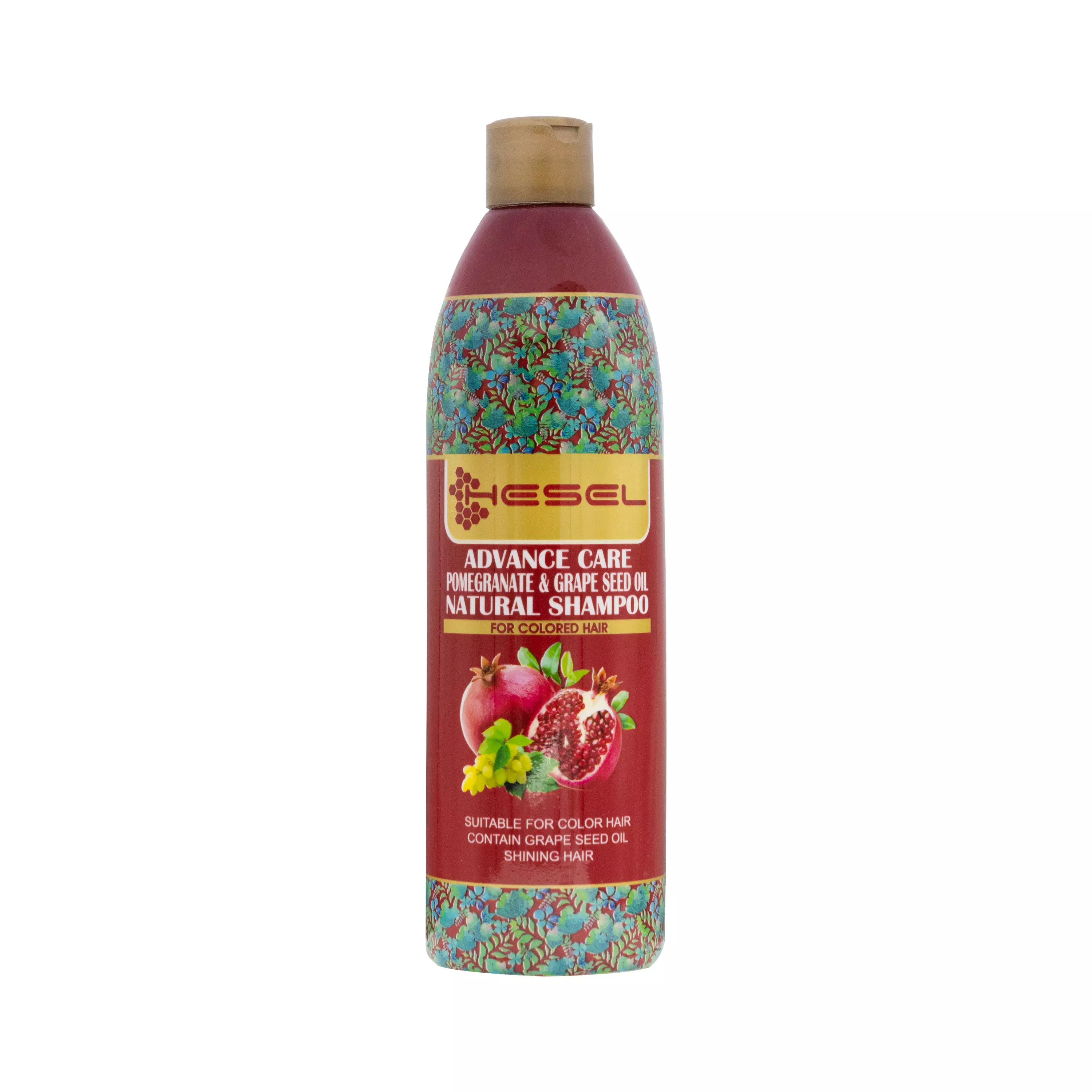 شامپو گیاهی حاوی عصاره انار و روغن هسته انگور هسل