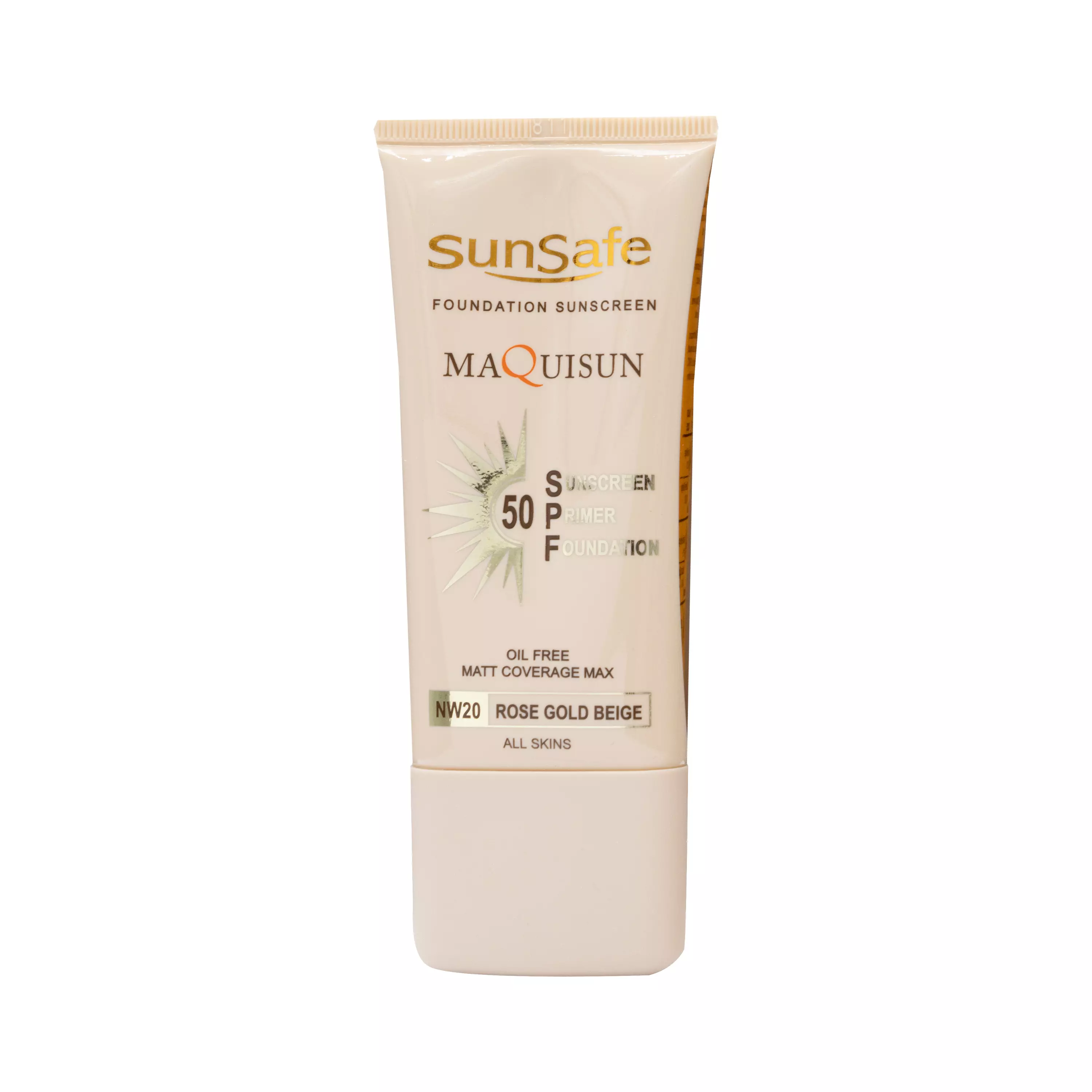 کرم ضد آفتاب SPF50 پودری و پرایمری بژ رزگلد سان سیف