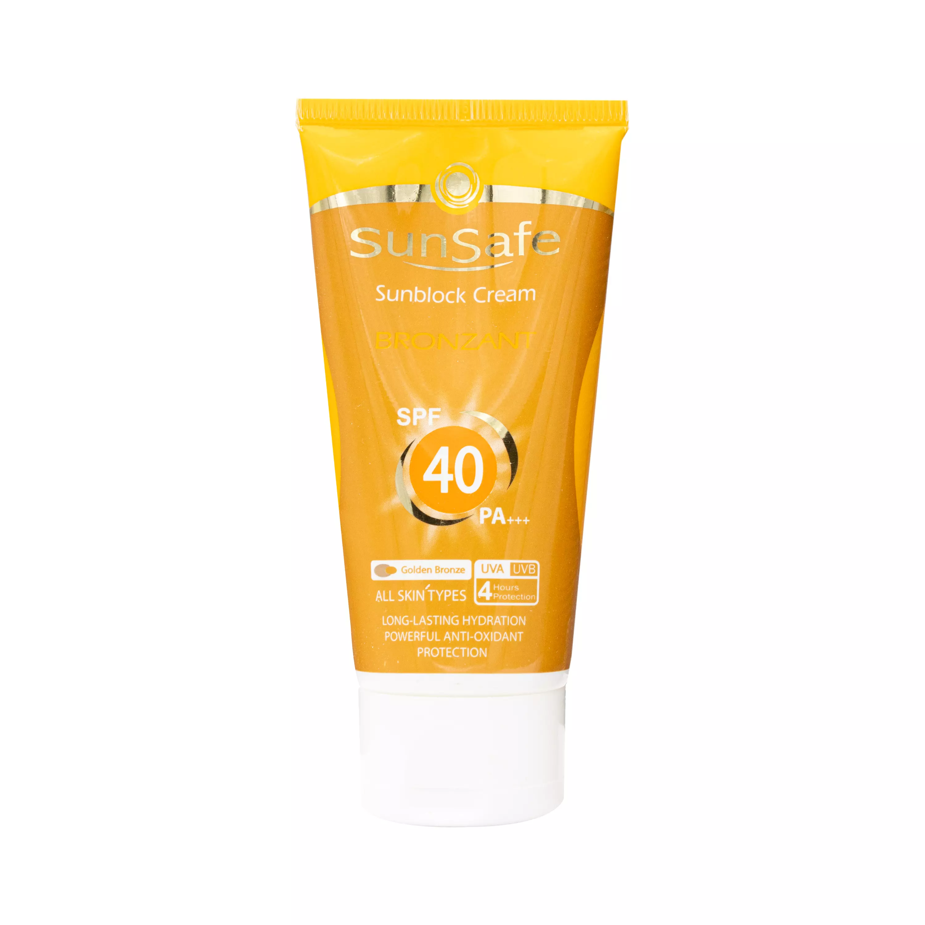کرم ضد آفتاب SPF40 برنزه کننده BRONZIT برنز طلایی 50 میلی لیتر سان سیف