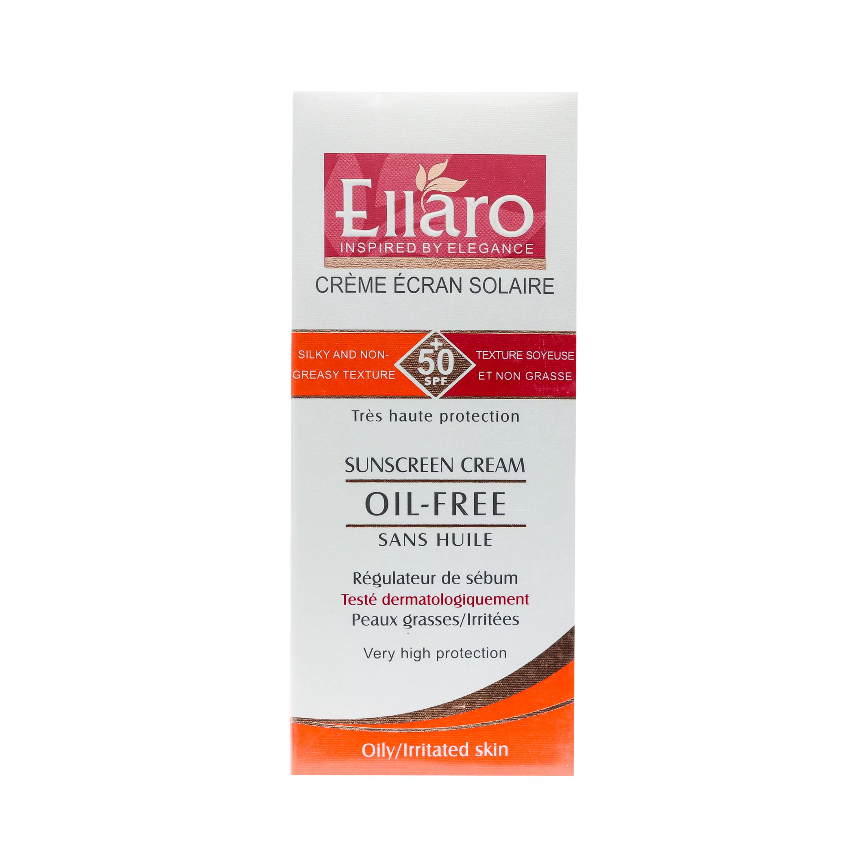 کرم ضد آفتاب +SPF50 فاقد چربی بی رنگ 40 میلی لیتر الارو