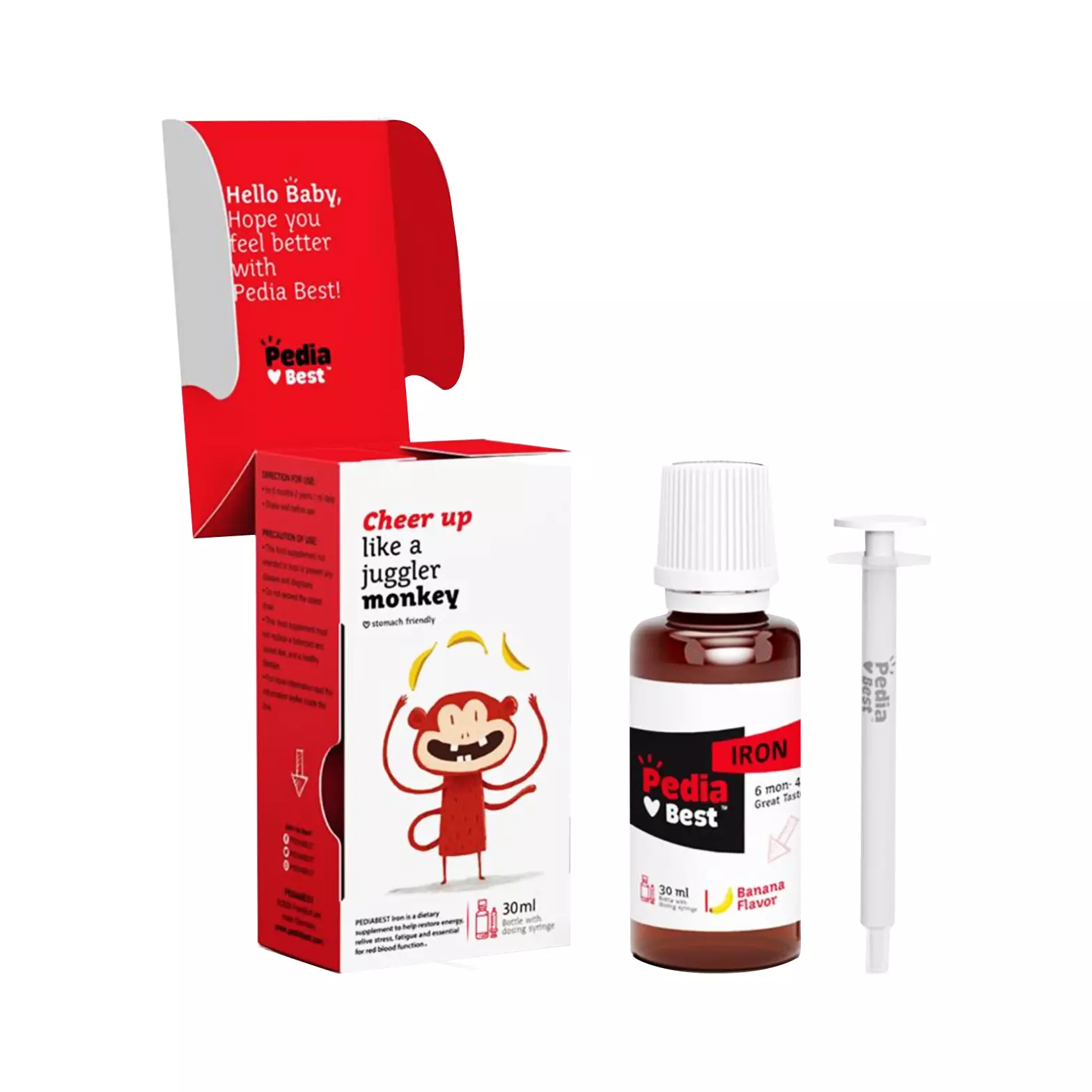 قطره آهن کودکان با طعم موز 30 میلی لیتر پدیابست