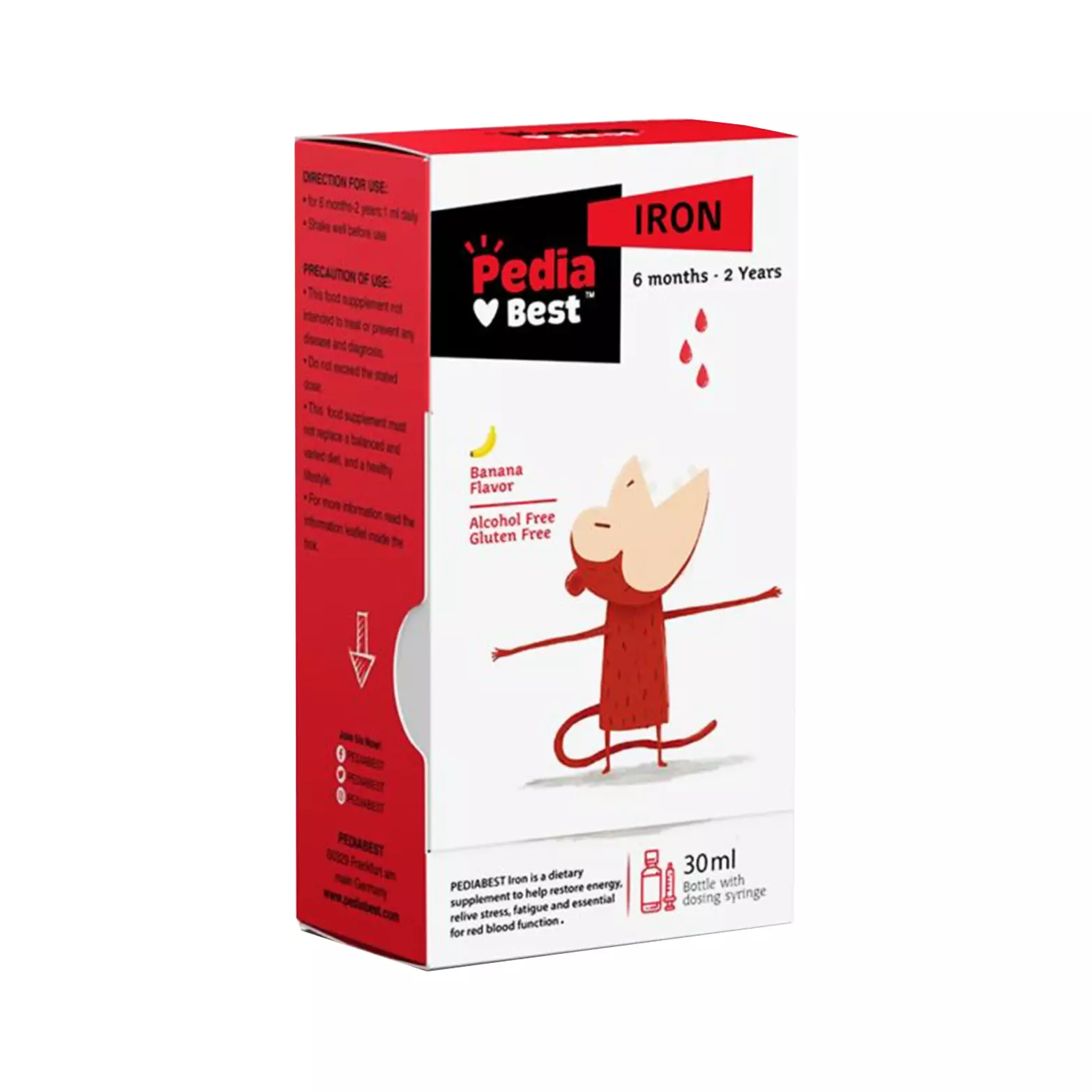 قطره آهن کودکان با طعم موز 30 میلی لیتر پدیابست