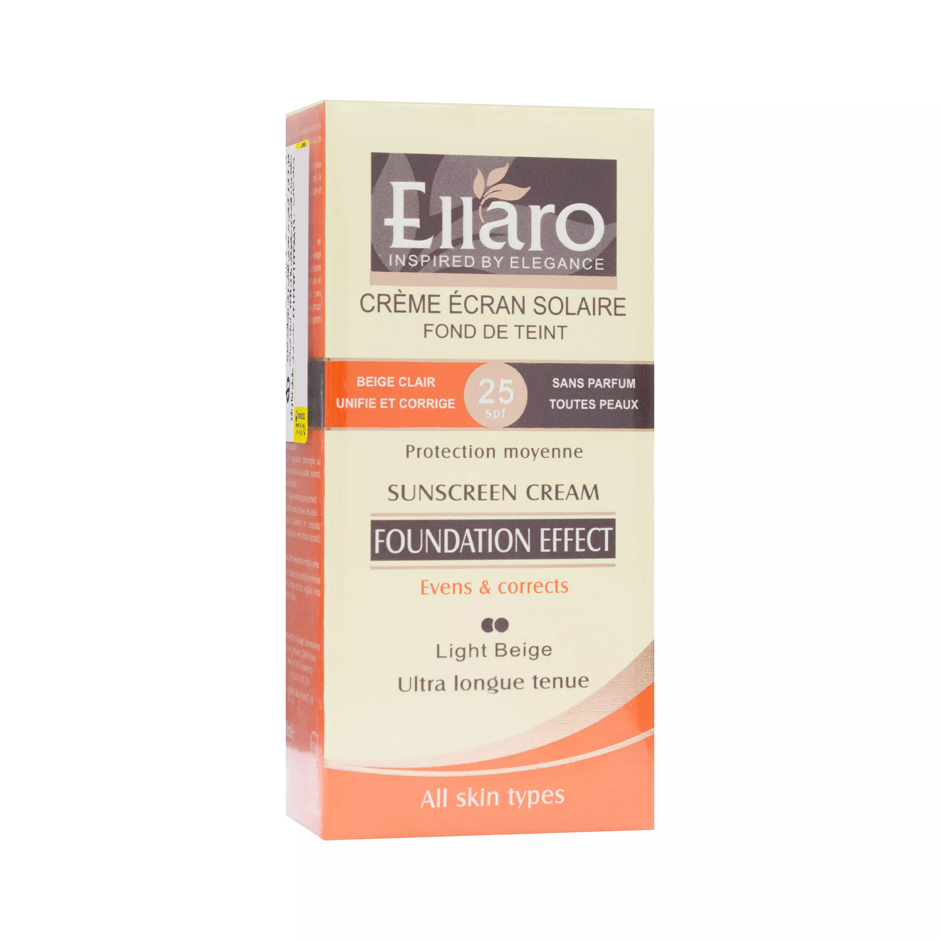 کرم ضد آفتاب SPF25 کرم پودری رنگ بژ روشن الارو