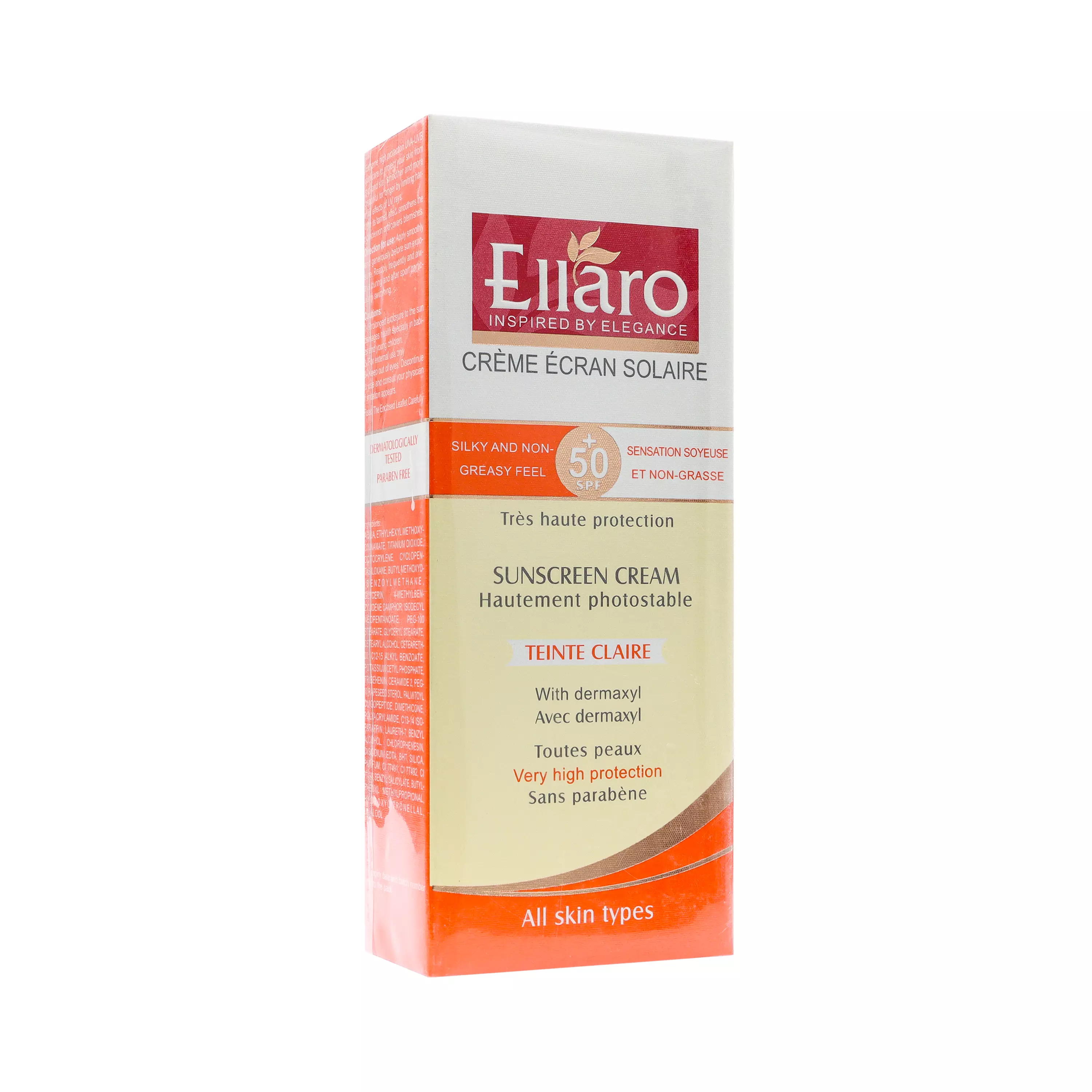 کرم ضد آفتاب +SPF50 انواع پوست رنگ بژ روشن الارو