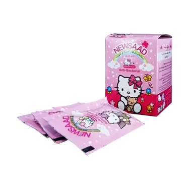 دستمال مرطوب آنتی باکتریال دخترانه 12 ساشه ای نیوساد