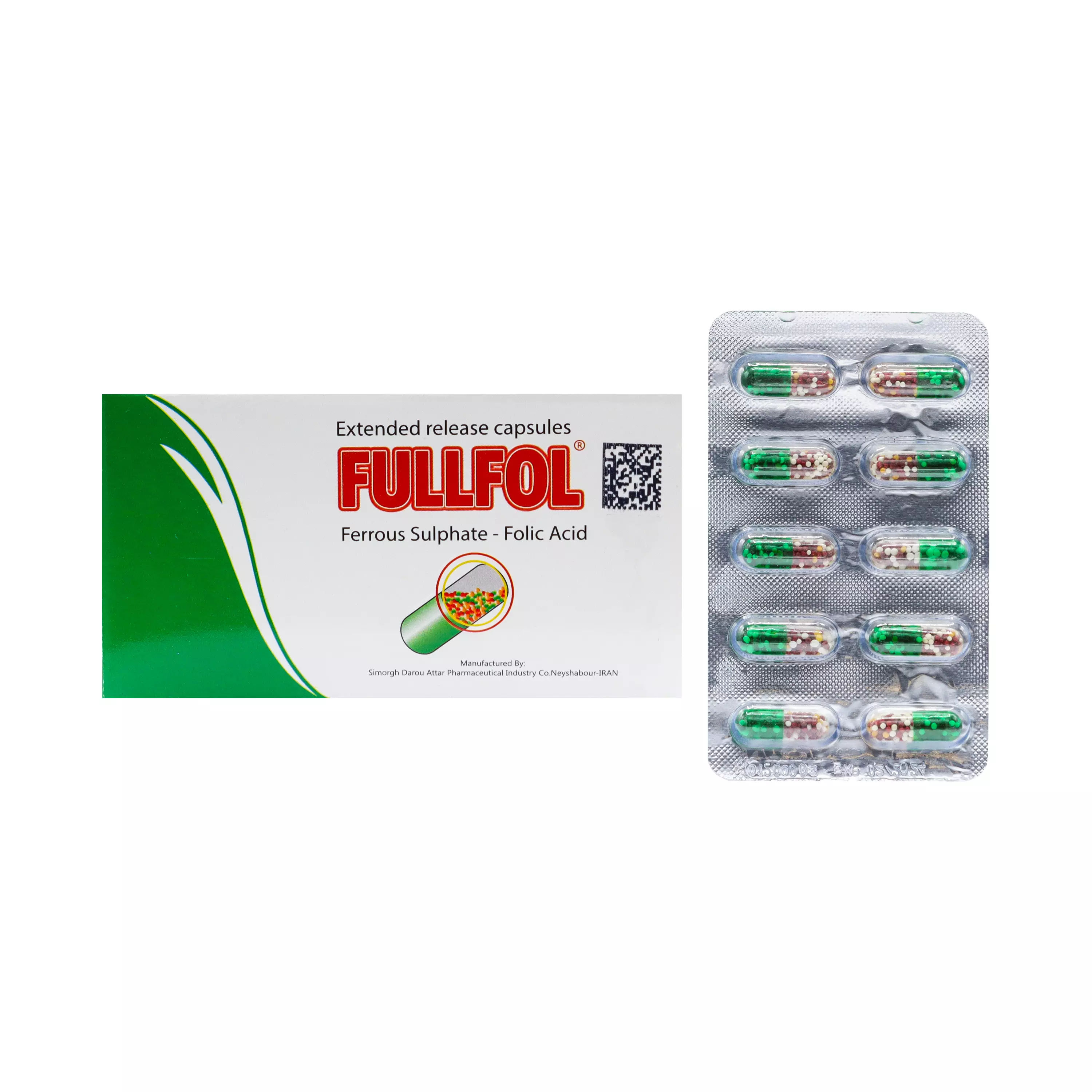 کپسول فول فل کپ فروس سولفات - فولیک اسید 30 عددی سیمرغ