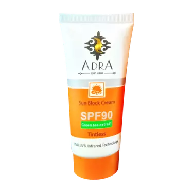 کرم ضد آفتاب SPF90 بی رنگ 50 میلی لیتر آدرا