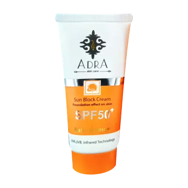 کرم ضد آفتاب SPF50 پودری بژ طبیعی 50 میلی لیتر آدرا