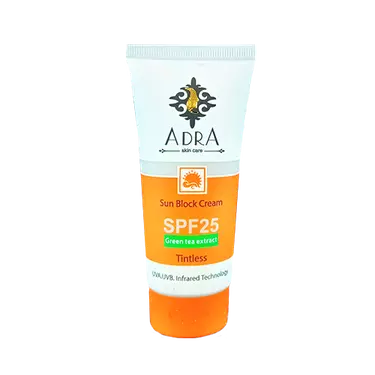 کرم ضد آفتاب SPF25 بی رنگ 50 میلی لیتر آدرا