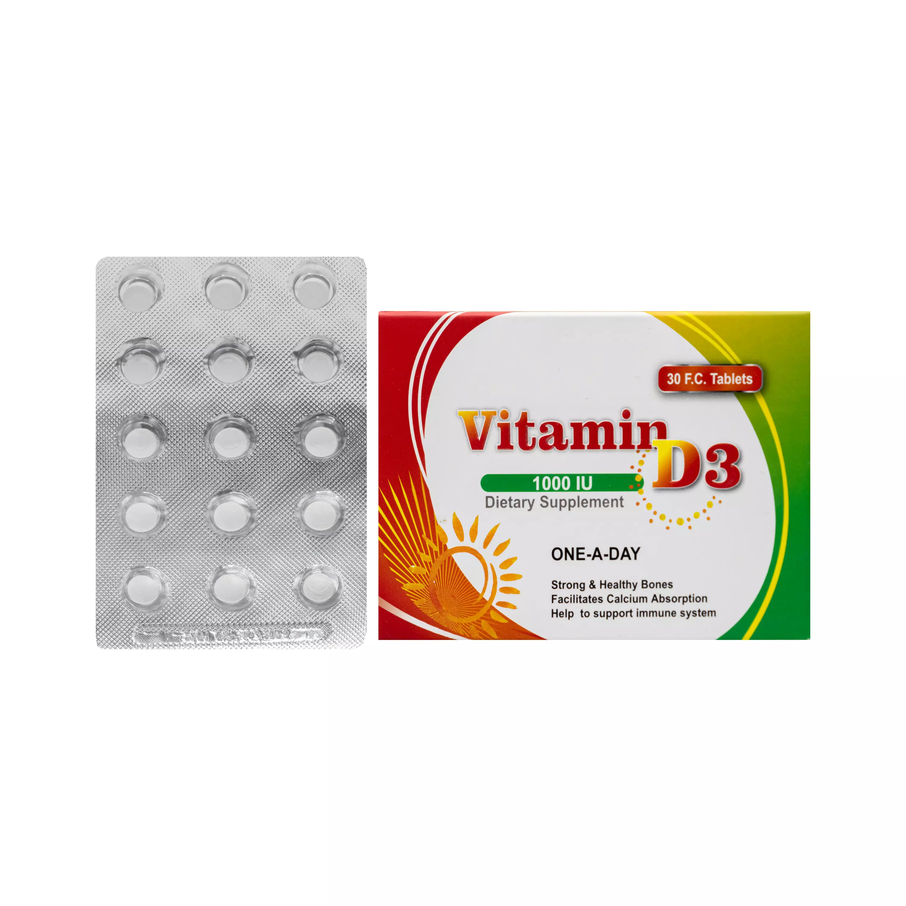 قرص روکشدار ویتامین د3 1000 واحدی 30 عددی آریان سنا