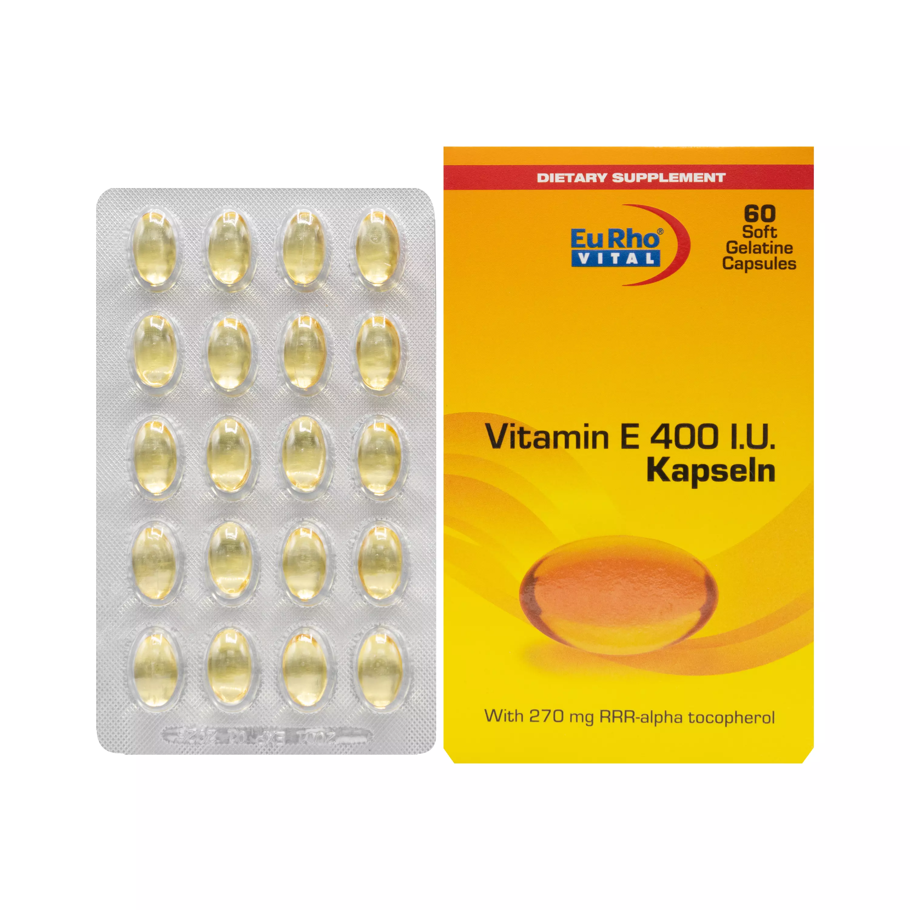 کپسول ژلاتینی نرم ویتامین ای 400 واحدی 60 عددی یورو ویتال