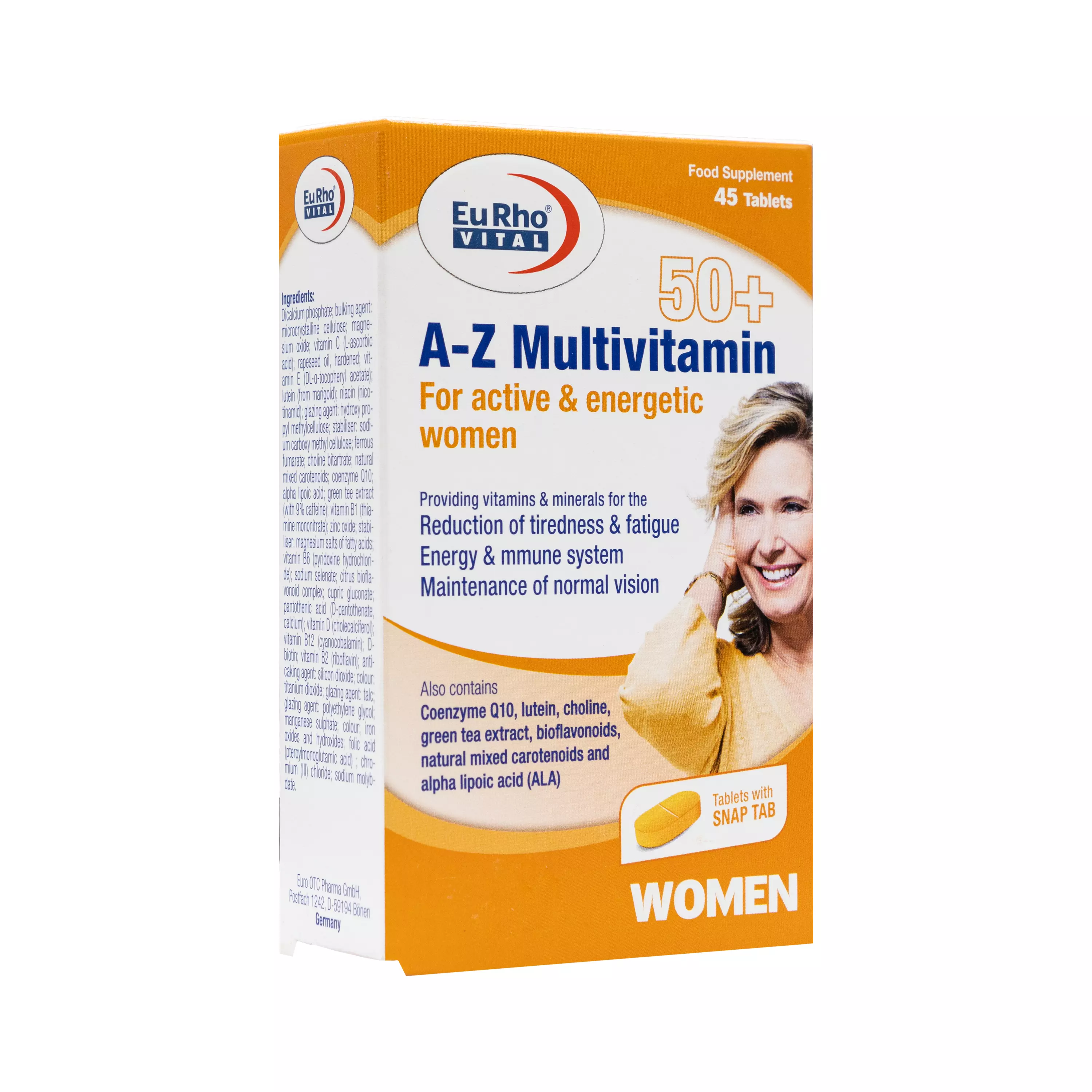 قرص مولتی ویتامین بالای 50 سال خانم ها یورو ویتال