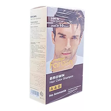 پک شامپو رنگ مو آقایان مدل قهوه ای 2 عددی 250 میلی لیتر فاربن