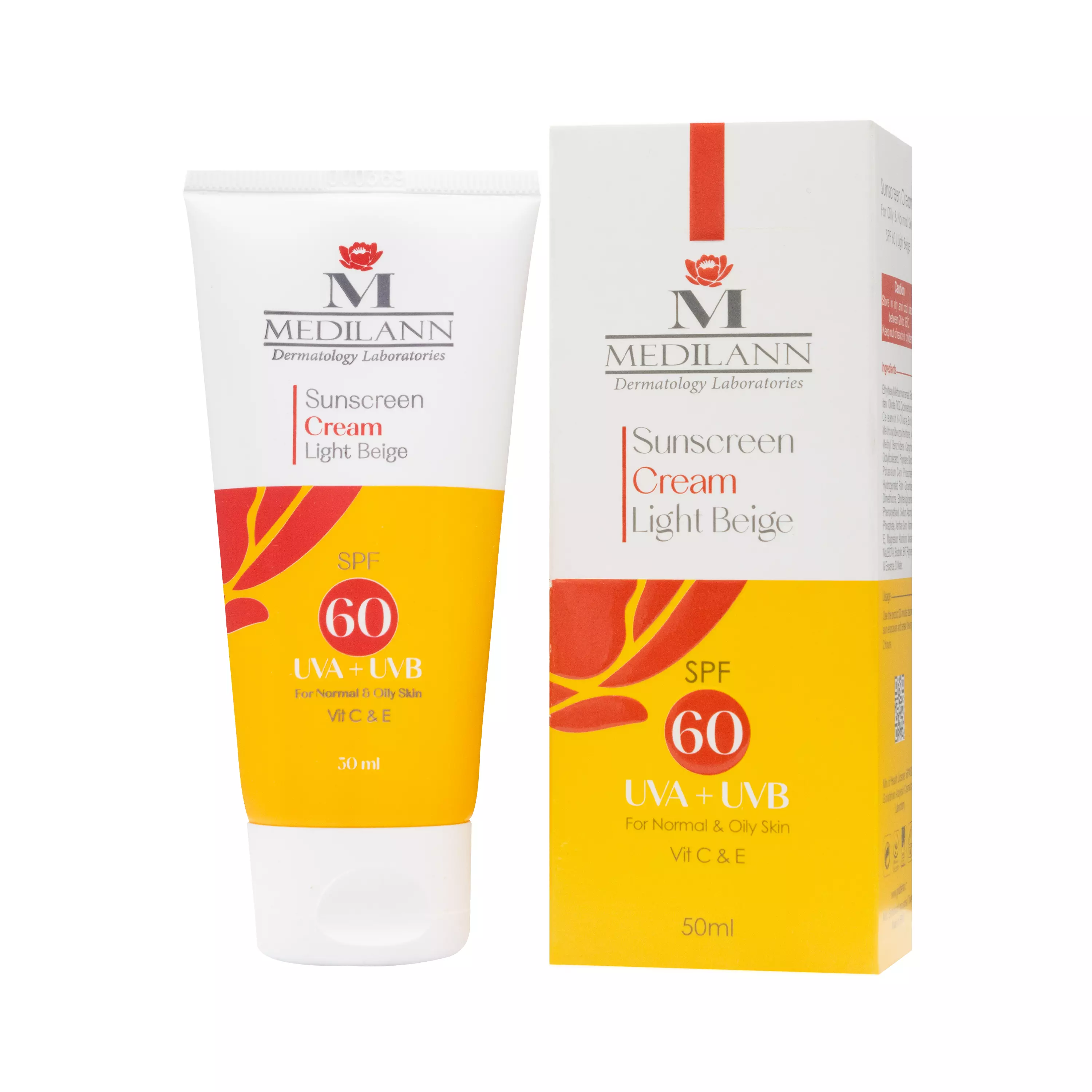 کرم ضد آفتاب رنگی SPF60 فاقد چربی 50 میلی لیتر مدیلن