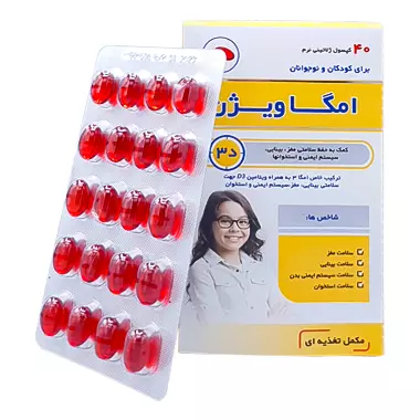 کپسول نرم ژلاتینی امگاویژن کودکان 40 عددی دانا