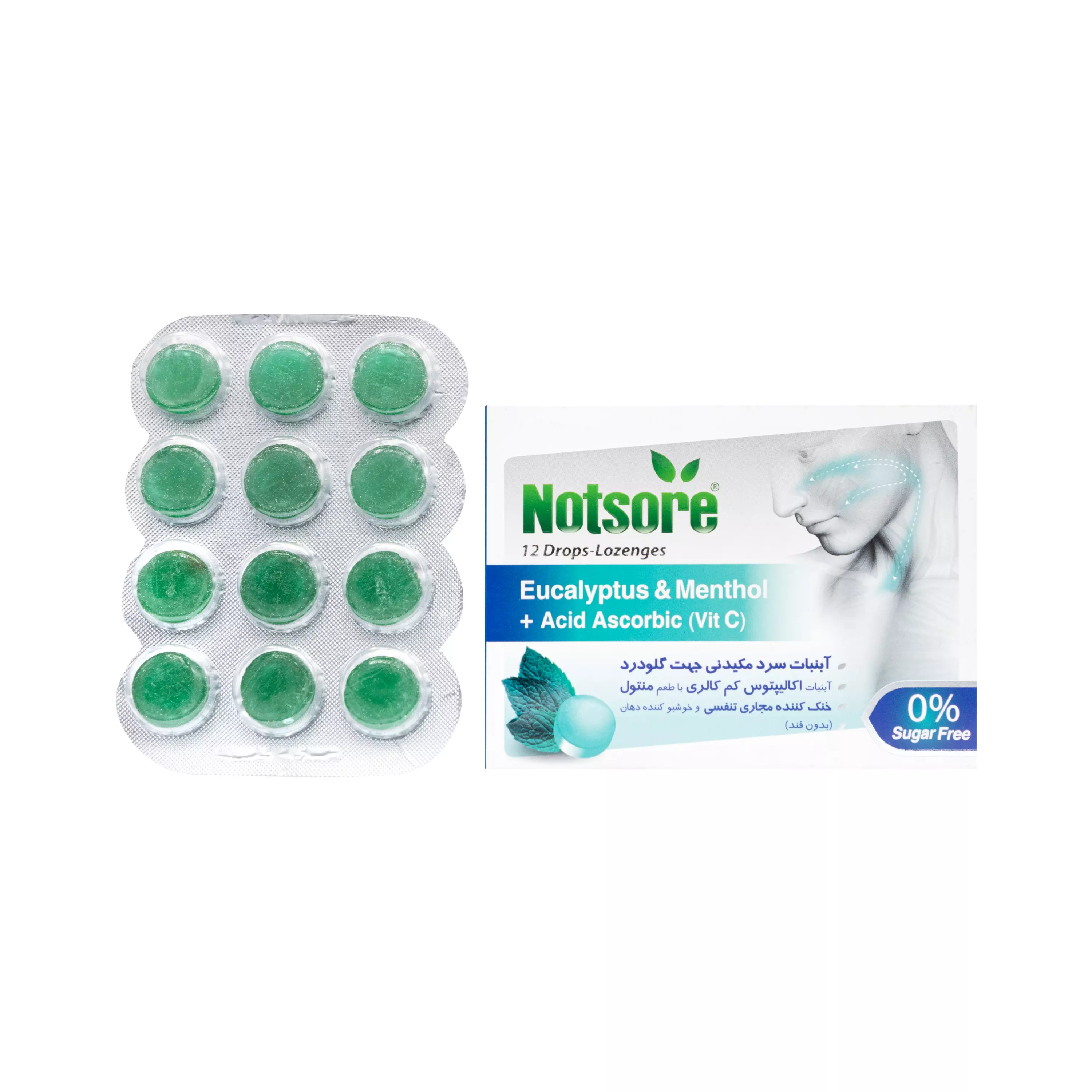 آبنبات سرد مکیدنی اکالیپتوس با طعم منتول 12 عددی ناتسور ویتا فارمد