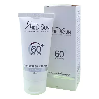 کرم ضدآفتاب +SPF60 مناسب آقایان 50 میلی لیتر مدیسان