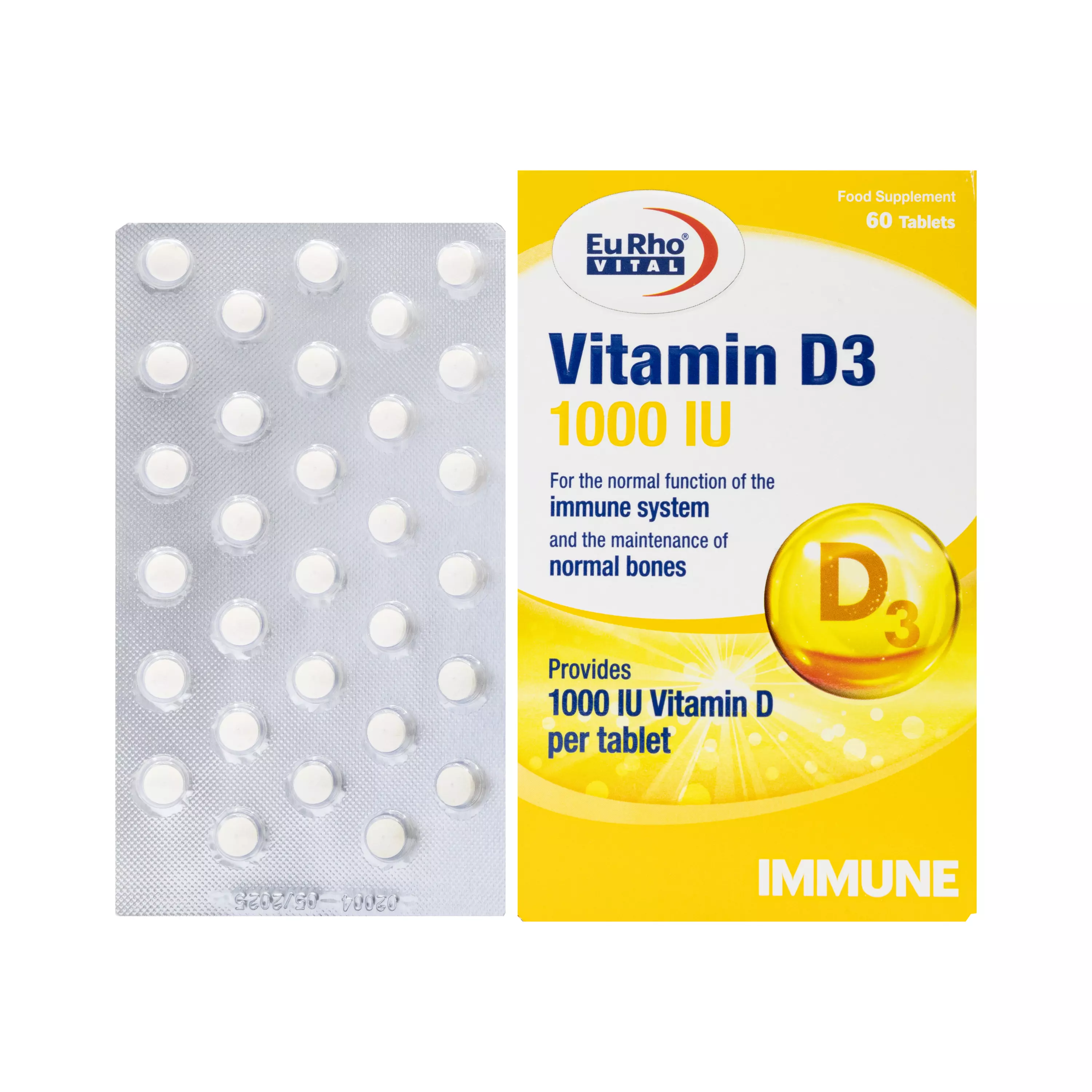 قرص ویتامین د3 1000 واحدی یورو ویتال