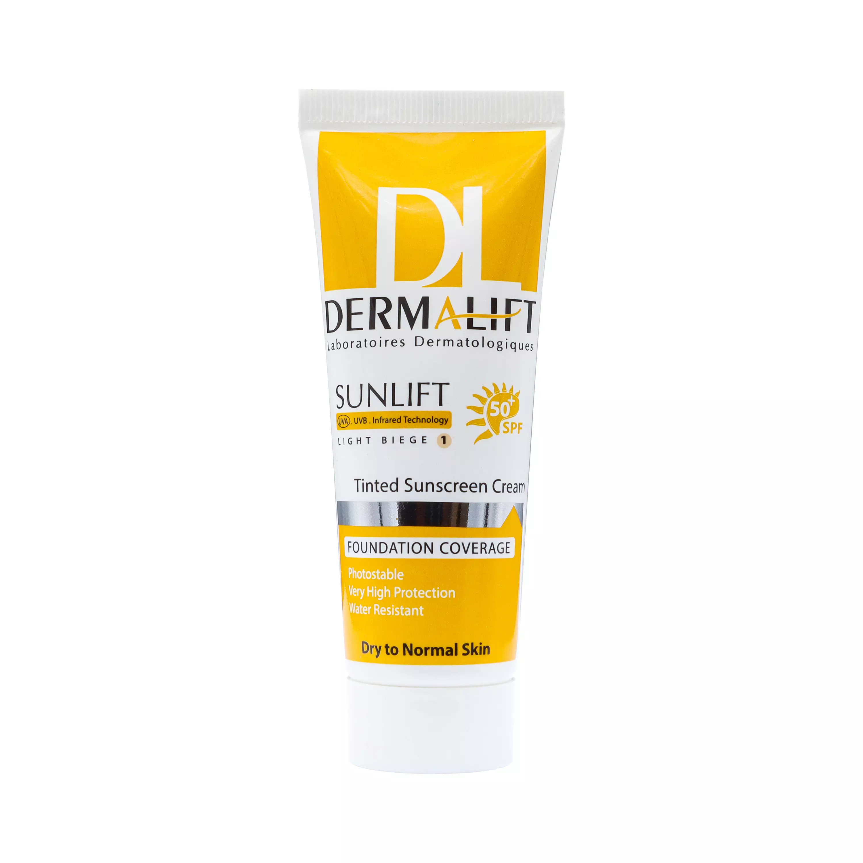 کرم ضد آفتاب SPF50 پوست خشک تا نرمال بژ روشن سانلیفت درمالیفت