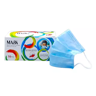 ماسک سه لایه پرستاری ملت دار آبی 50 عددی طب ایران