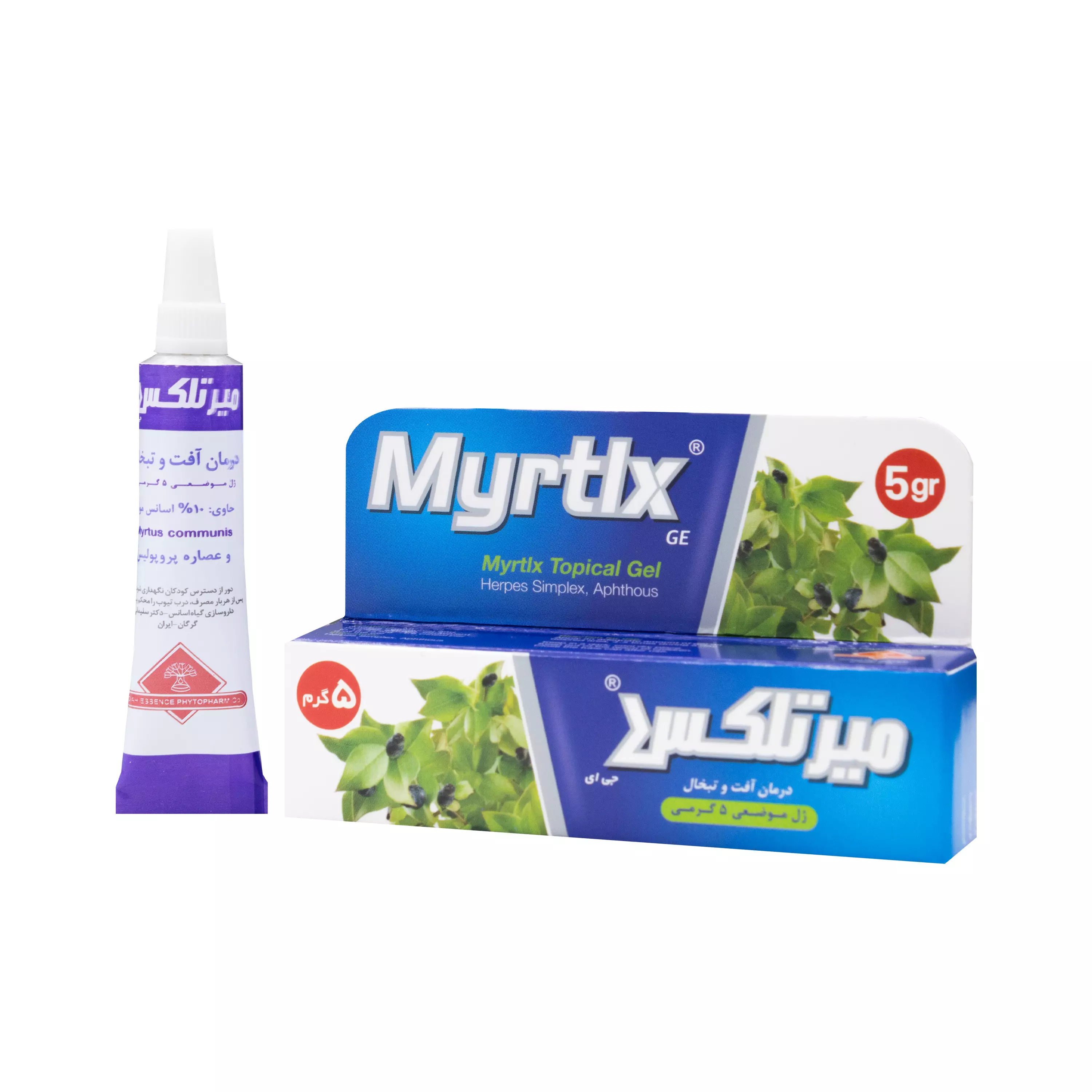 ژل موضعی میرتلکس 5 گرمی گیاه اسانس