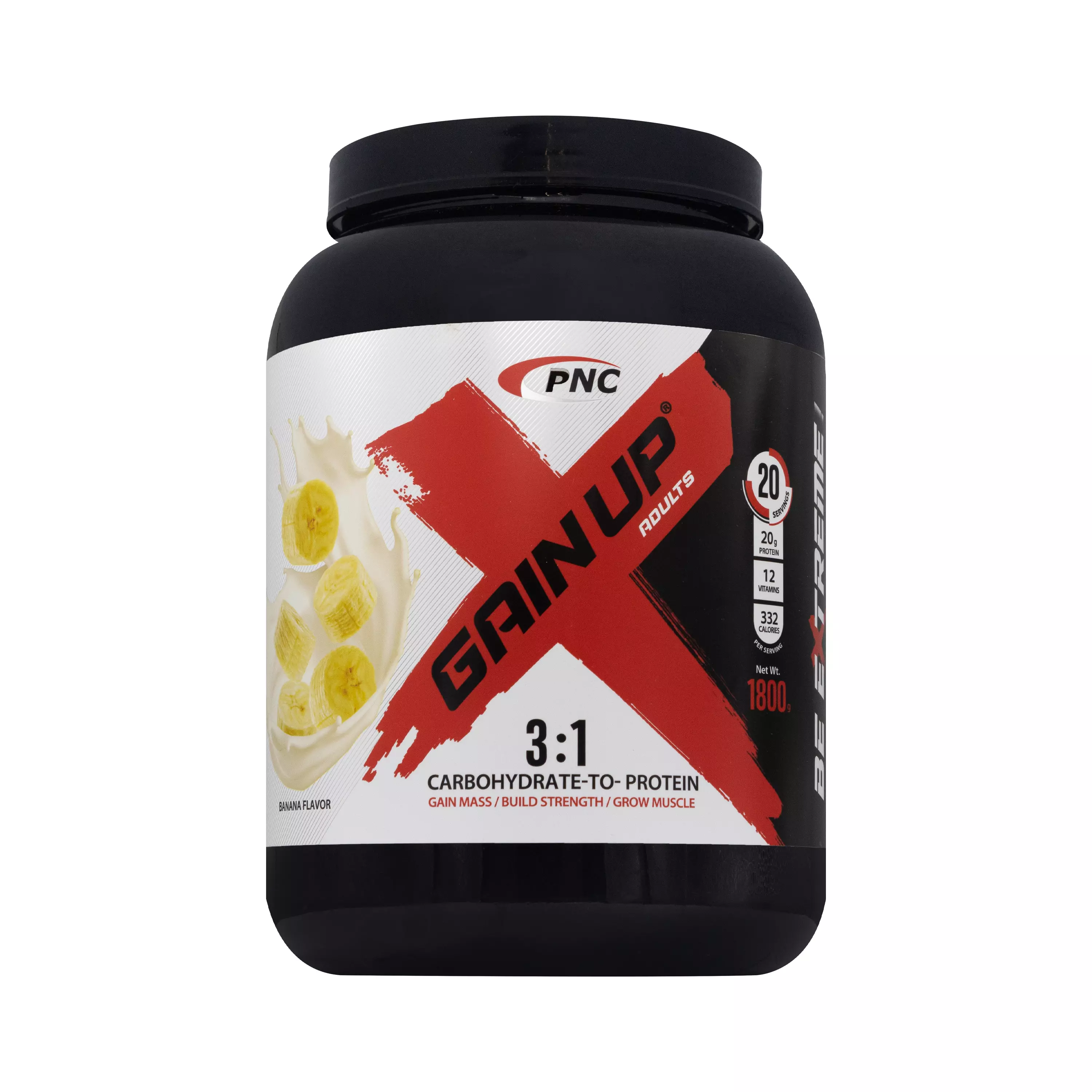 پودر گین آپ بزرگسالان موزی 1800 گرمی پی ان سی کارن