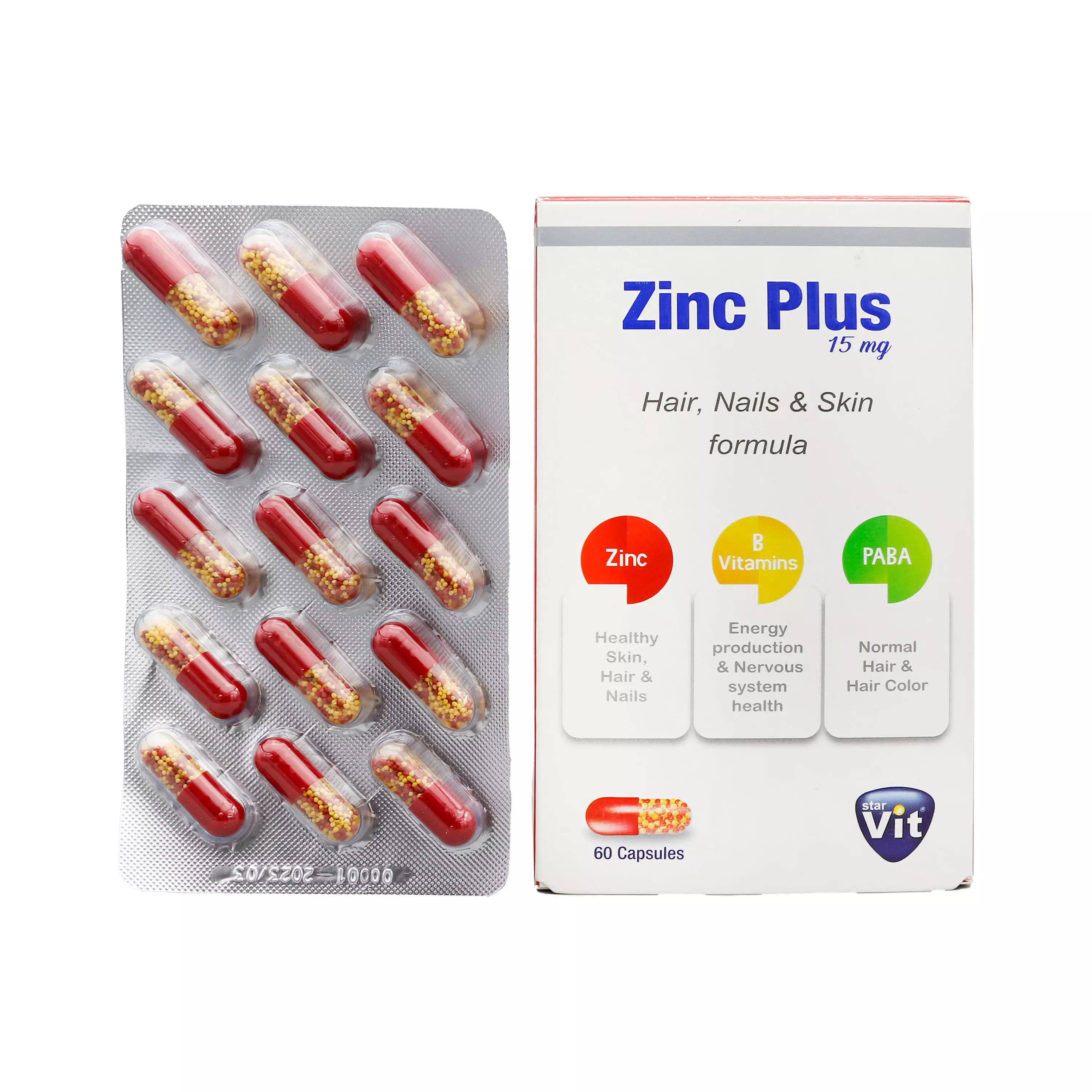 کپسول زینک پلاس آهسته رهش 15 میلی گرم استار ویت