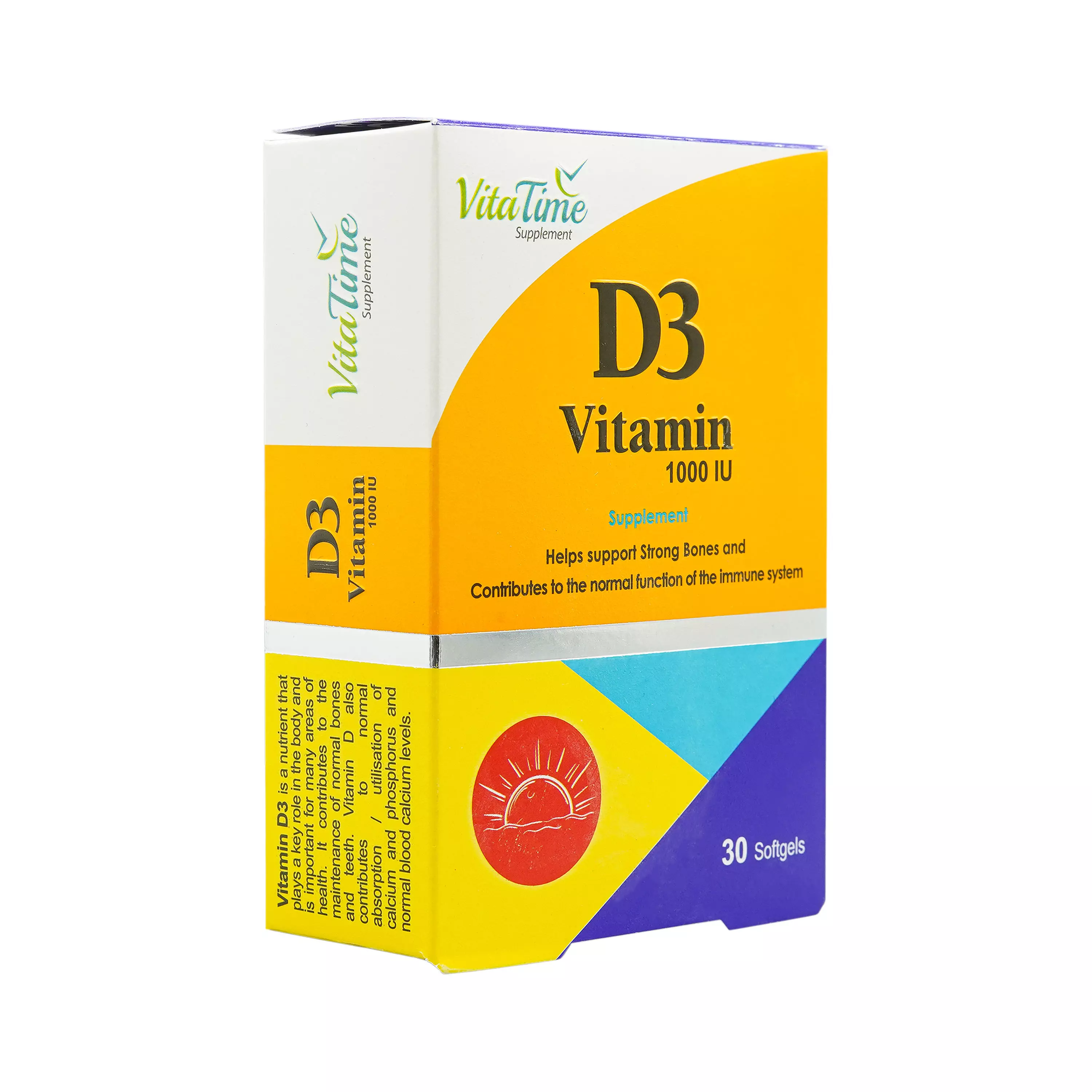 کپسول نرم ویتامین د3 1000 ویتا تایم