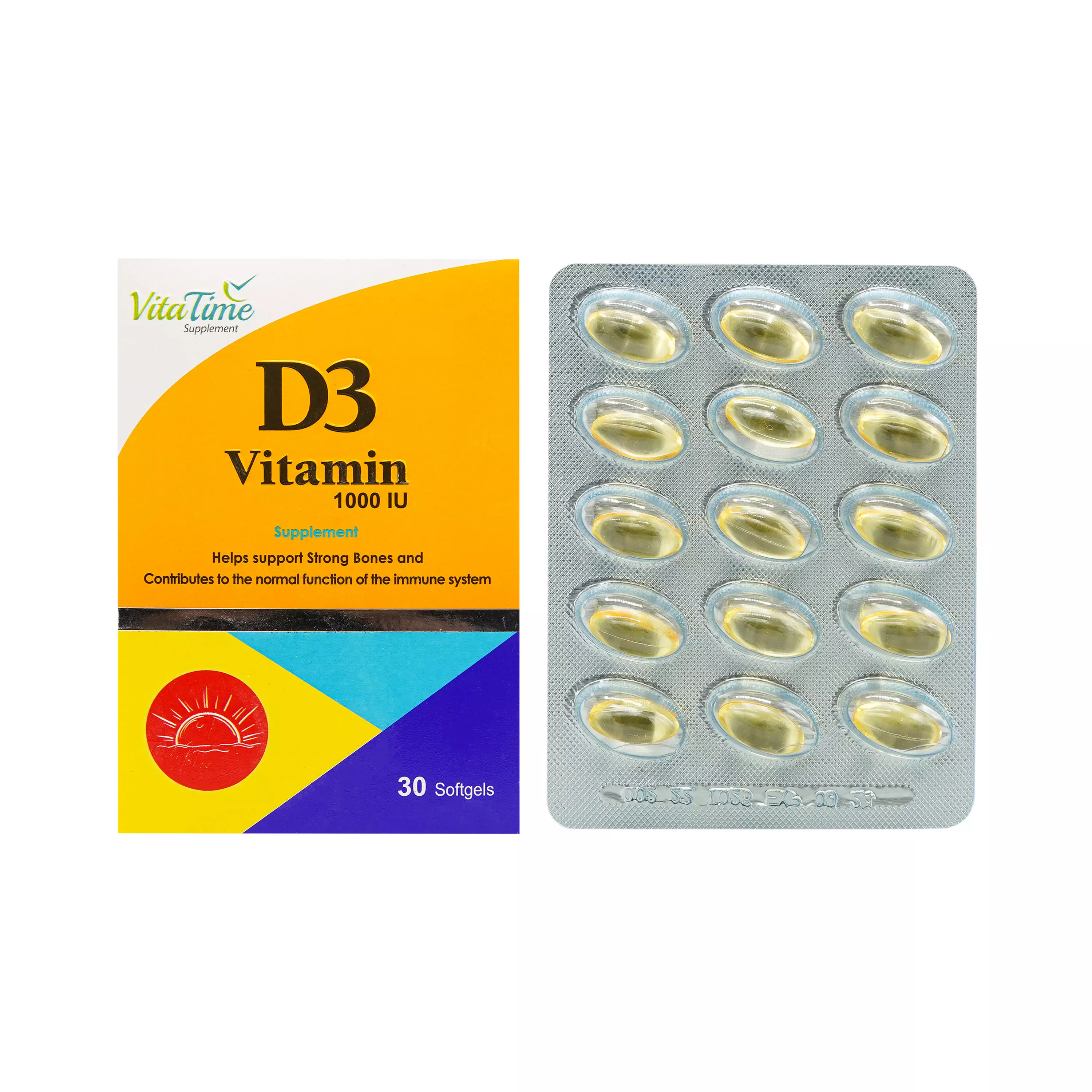 کپسول نرم ویتامین د3 1000 ویتا تایم