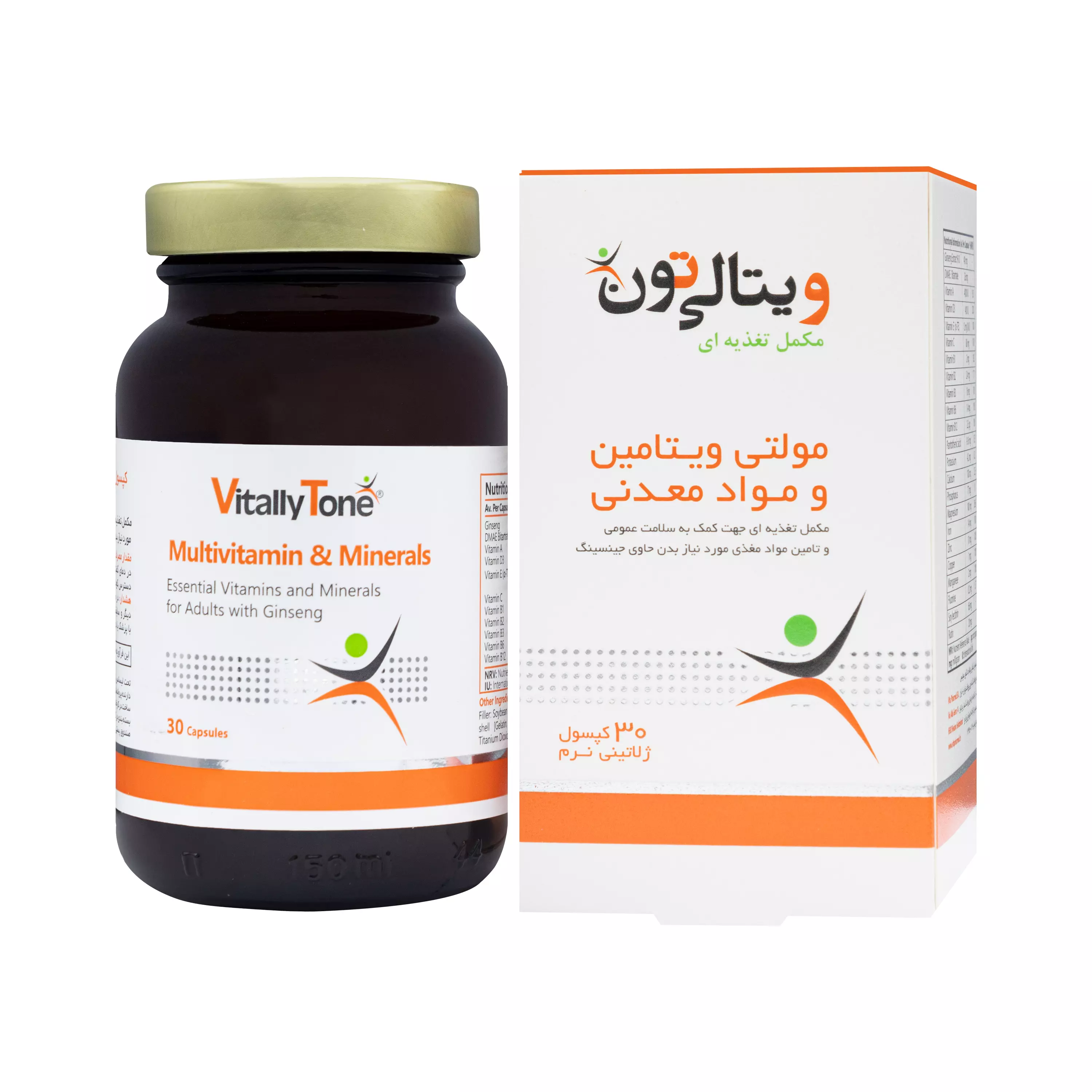 کپسول مولتی ویتامین و مواد معدنی 30 عددی ویتالی تون