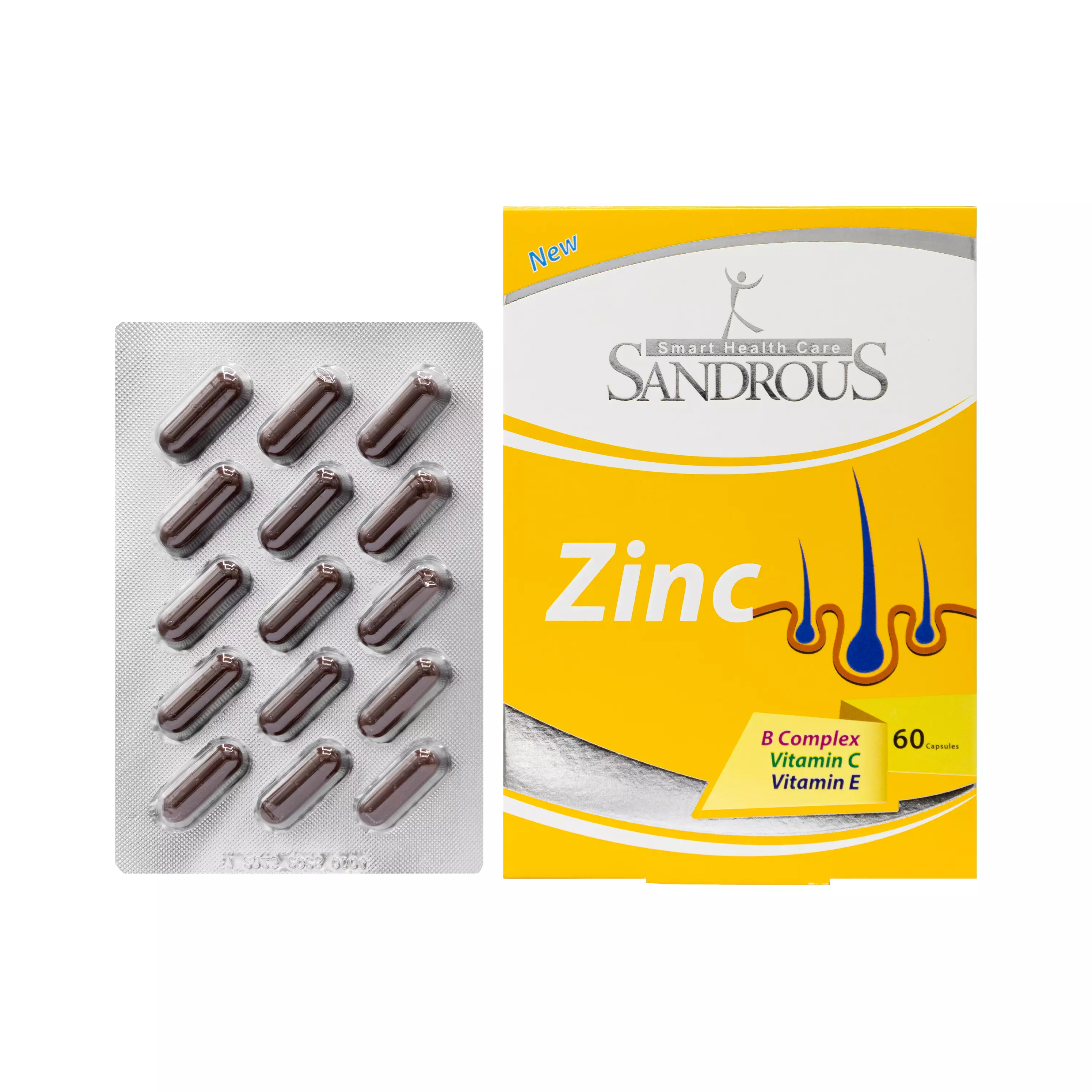 کپسول زینک ب کمپلکس ویتامین ث ویتامین ای سندروس