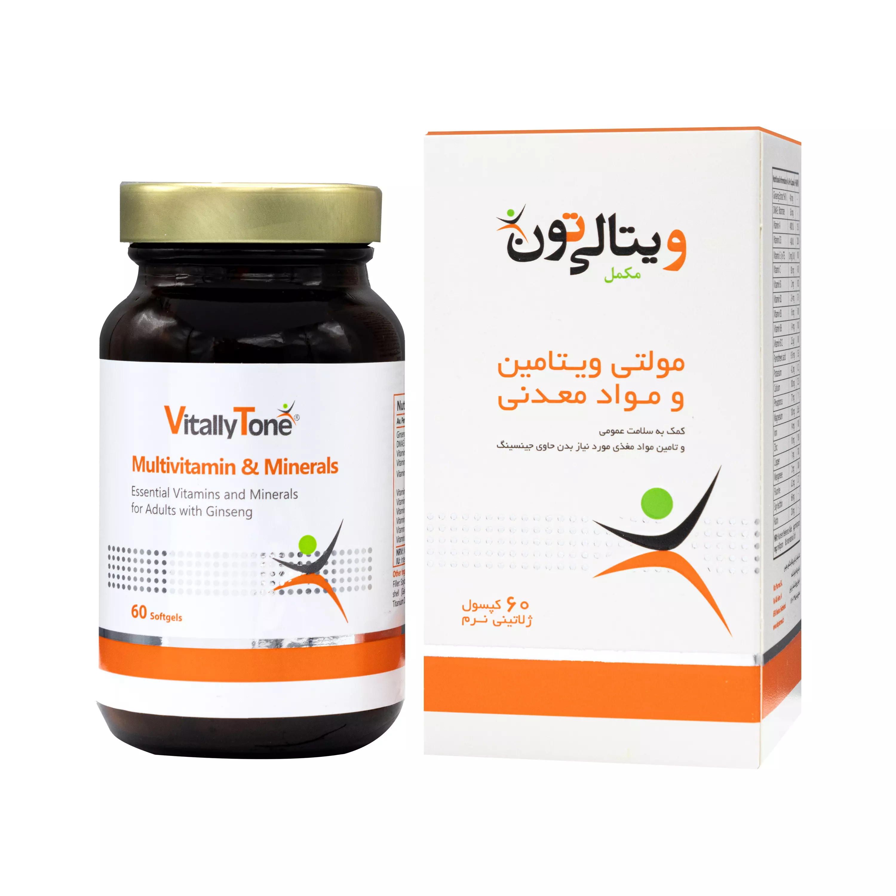 کپسول مولتی ویتامین و مواد معدنی 60 عددی ویتالی تون