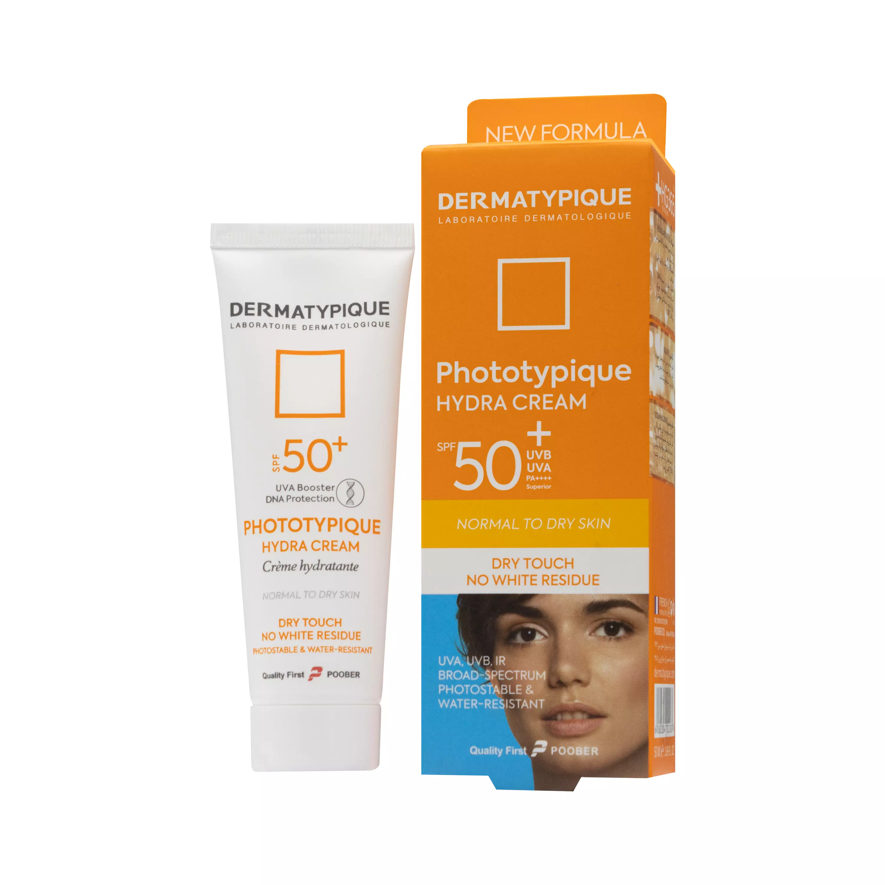 کرم ضد آفتاب بی رنگ پوست خشک +SPF50 درماتیپیک