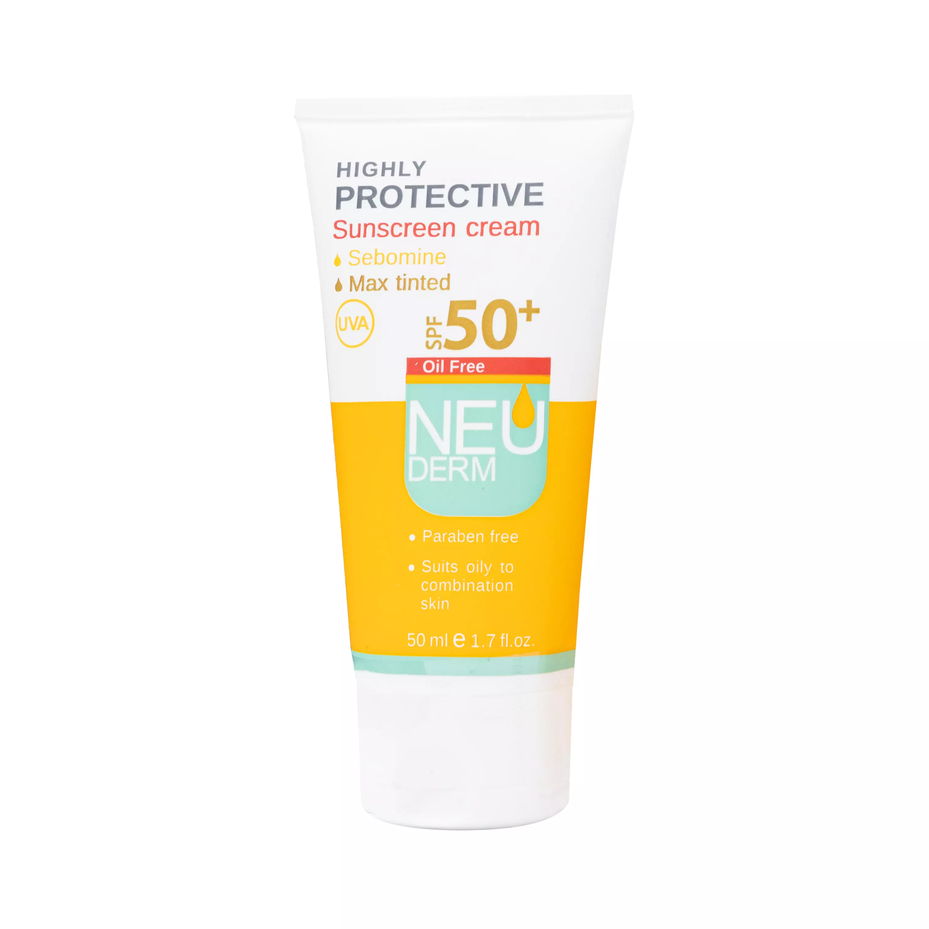 کرم ضد آفتاب spf 50 رنگی فاقد چربی نئودرم